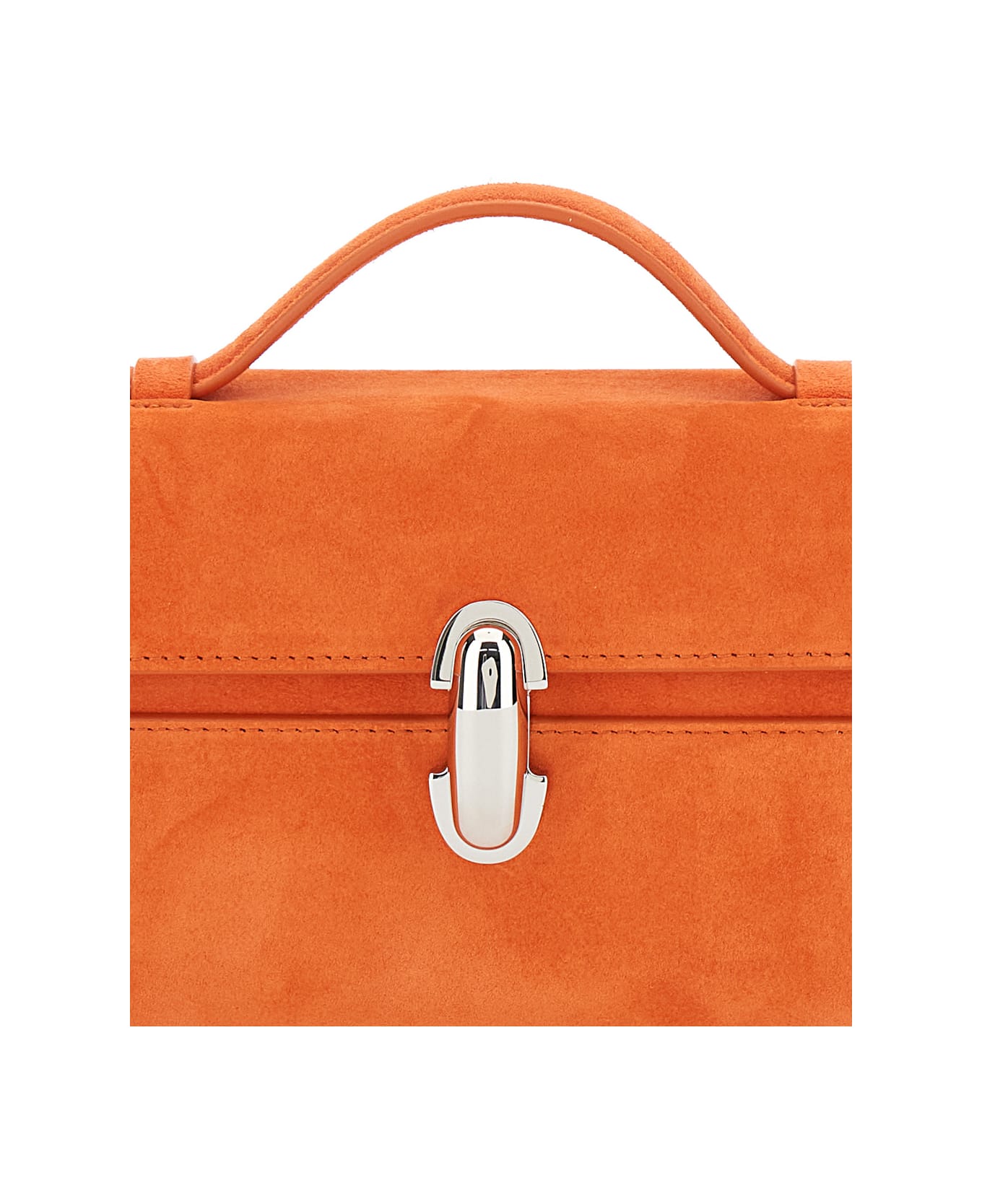Savette Slim Symmetry Pochette In Suede - Red
