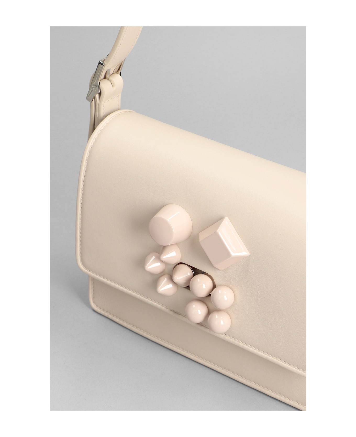 Christian Louboutin Carasky Shoulder Bag In Powder Leather - Nude & Neutrals
