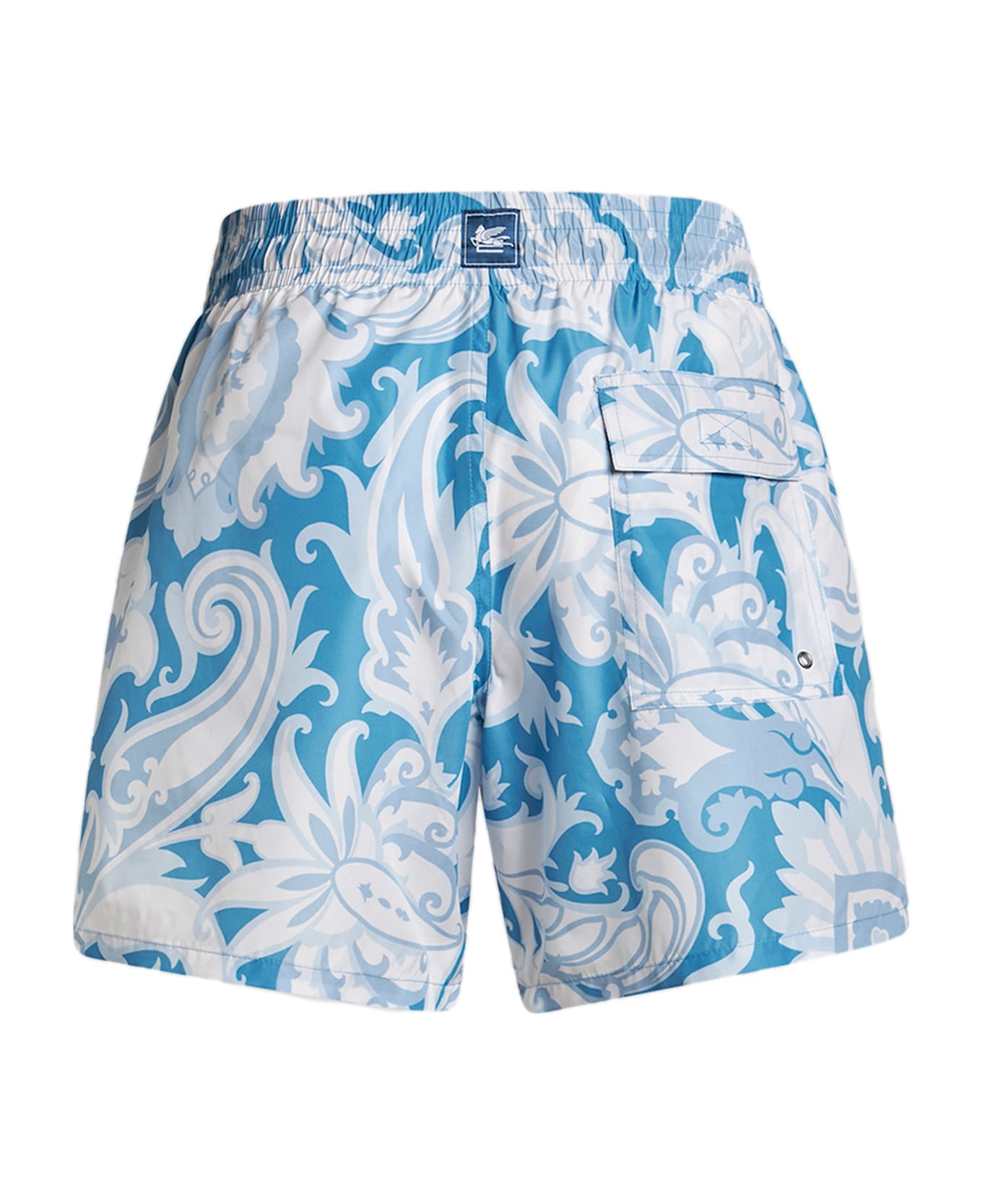Etro Printed Polyester Swimming Shorts - Blue