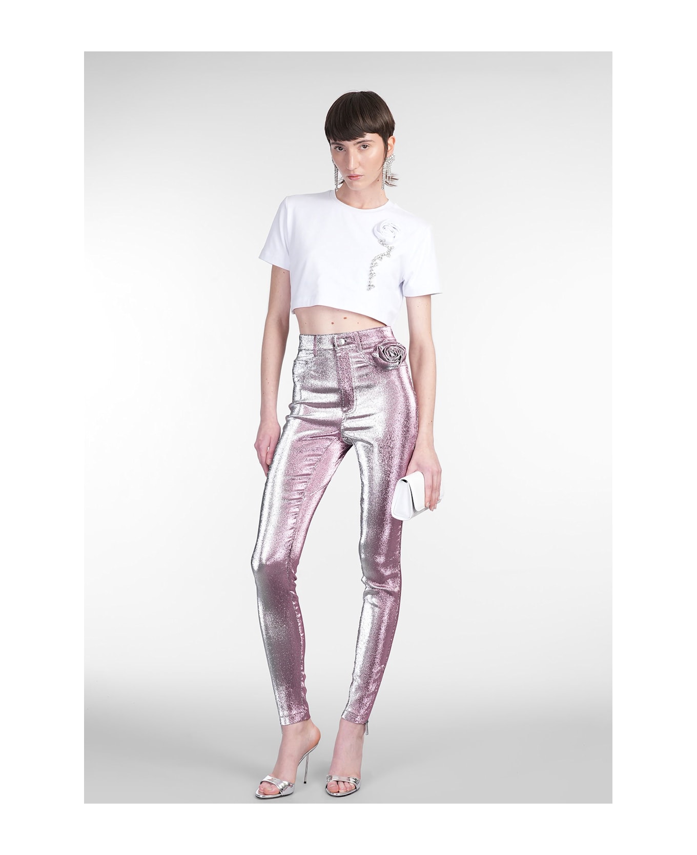 AREA Leggings In Rose-pink Polyester - rose-pink