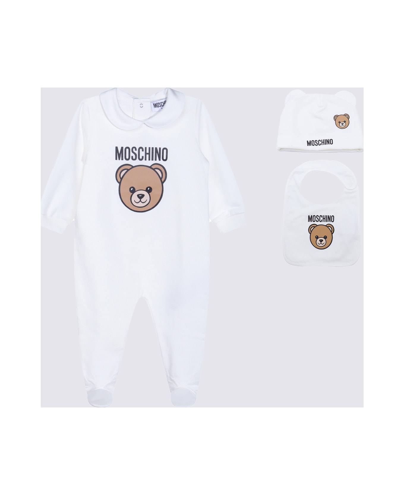 Moschino White Cotton Jumpsuit - Cloud