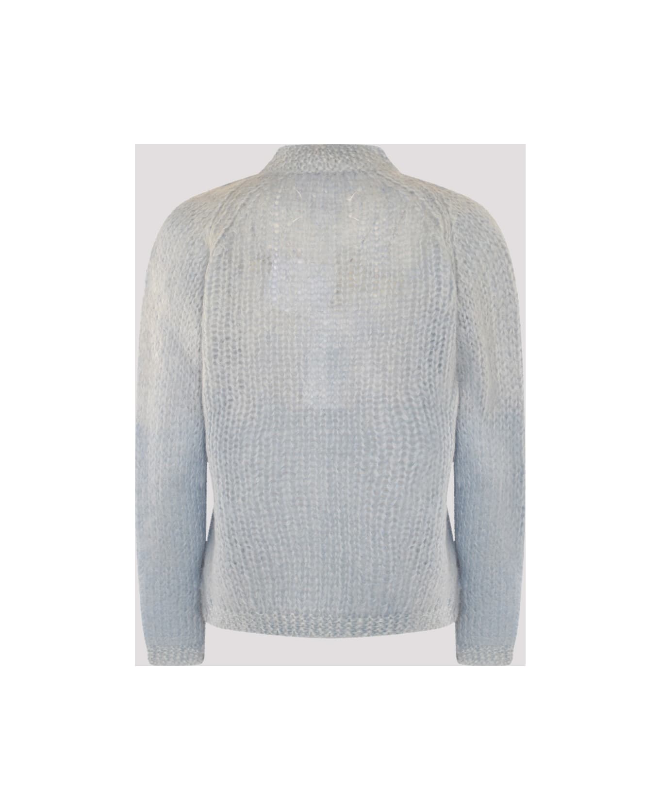 Maison Margiela Light Blue Wool Blend Cardigan - Blue