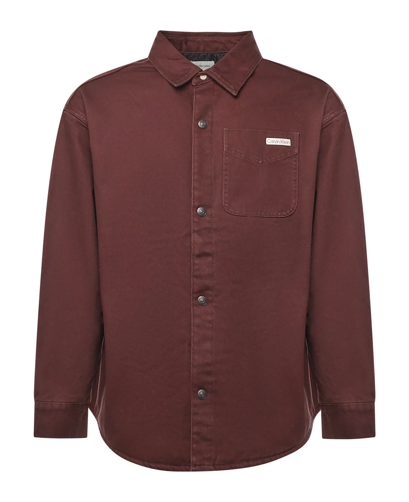 Calvin Klein Denim Overshirt With Logo - Java