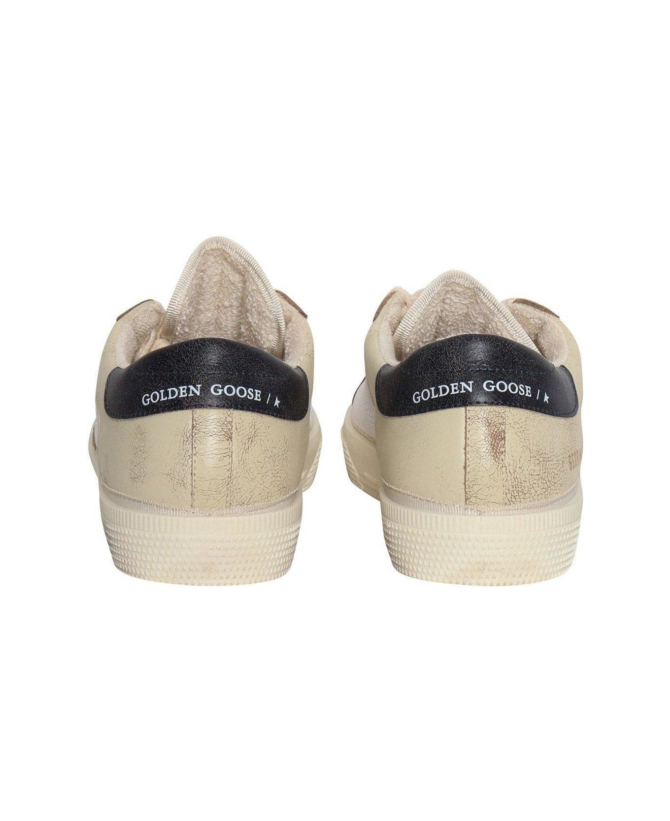 Golden Goose Stardan Star Patch Distressed Sneakers - Bianco/blu シューズ