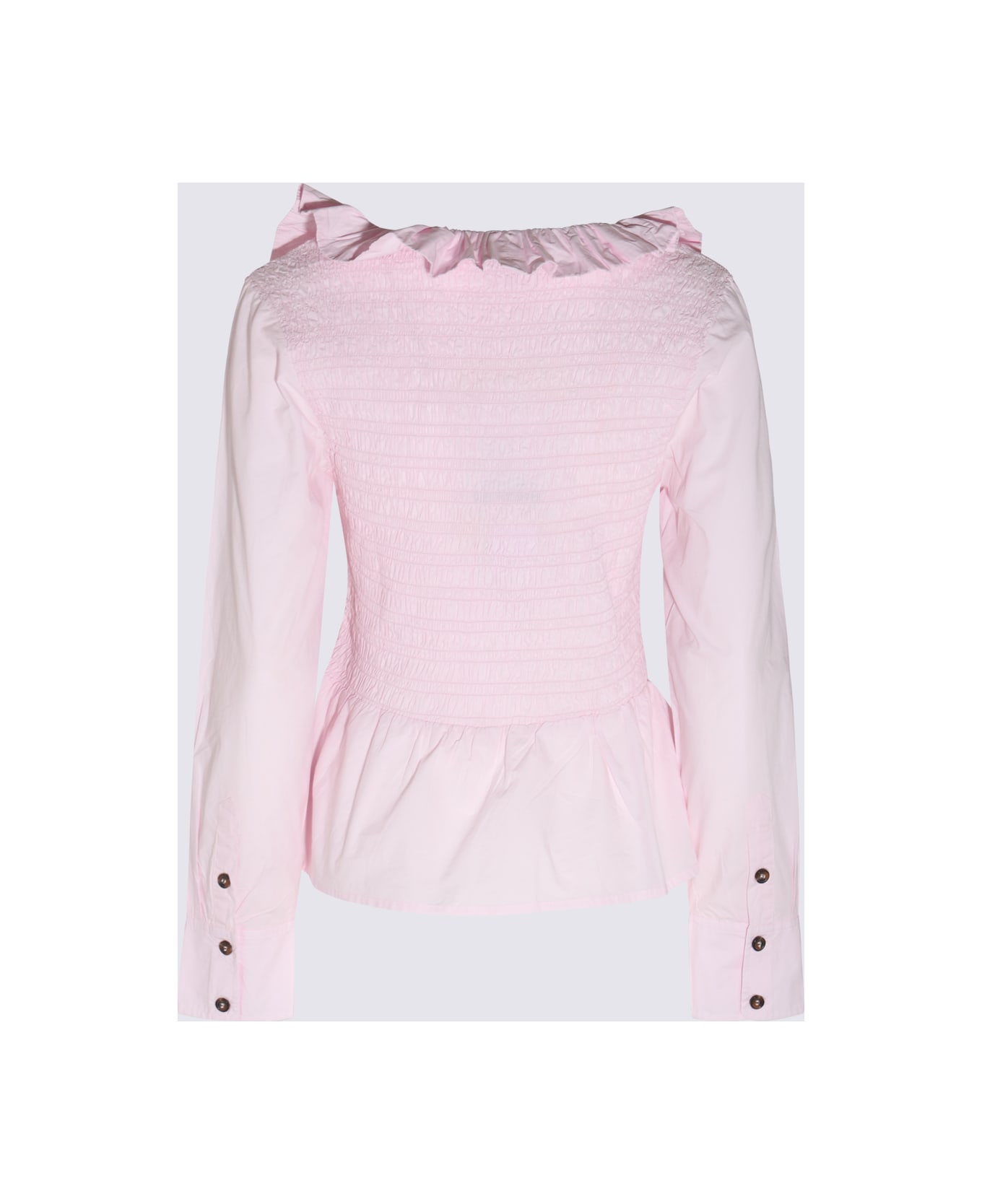 Ganni Pink Cotton Shirt - LIGHT LILAC