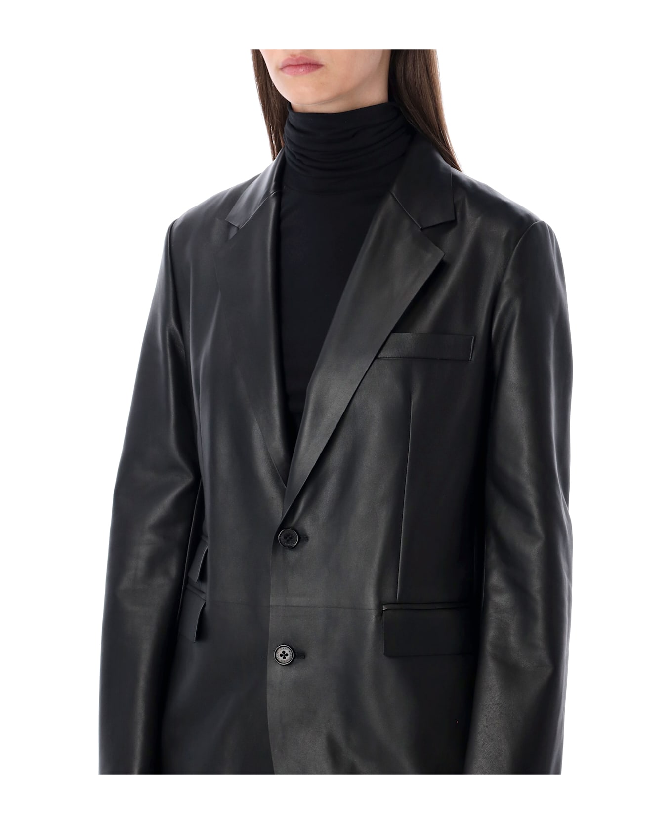 Ralph Lauren Eli Slim Lambskin Jacket - BLACK