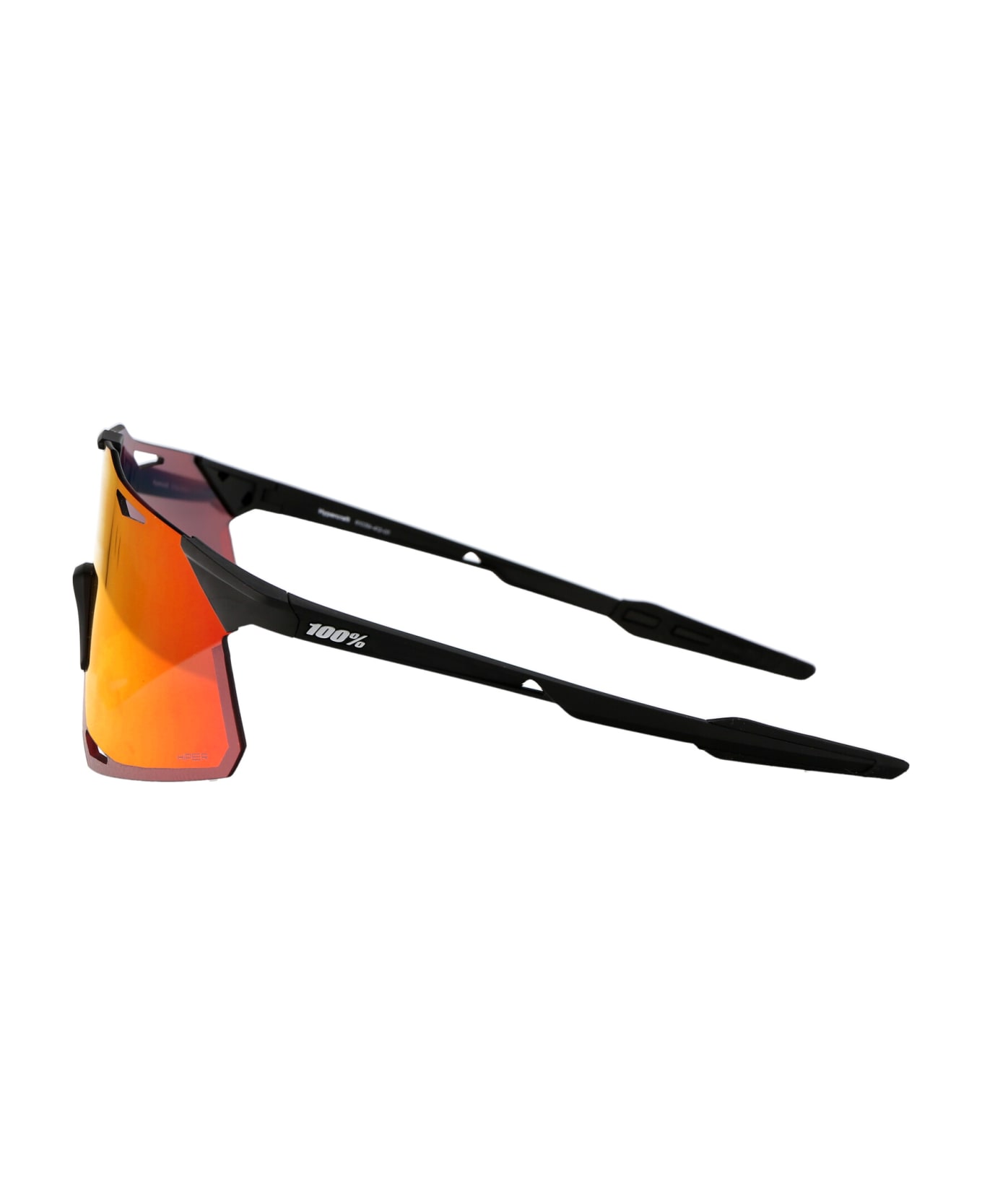 100% Hypercraft Sunglasses - Matte Black - HiPER Red Multilayer Mirror Lens