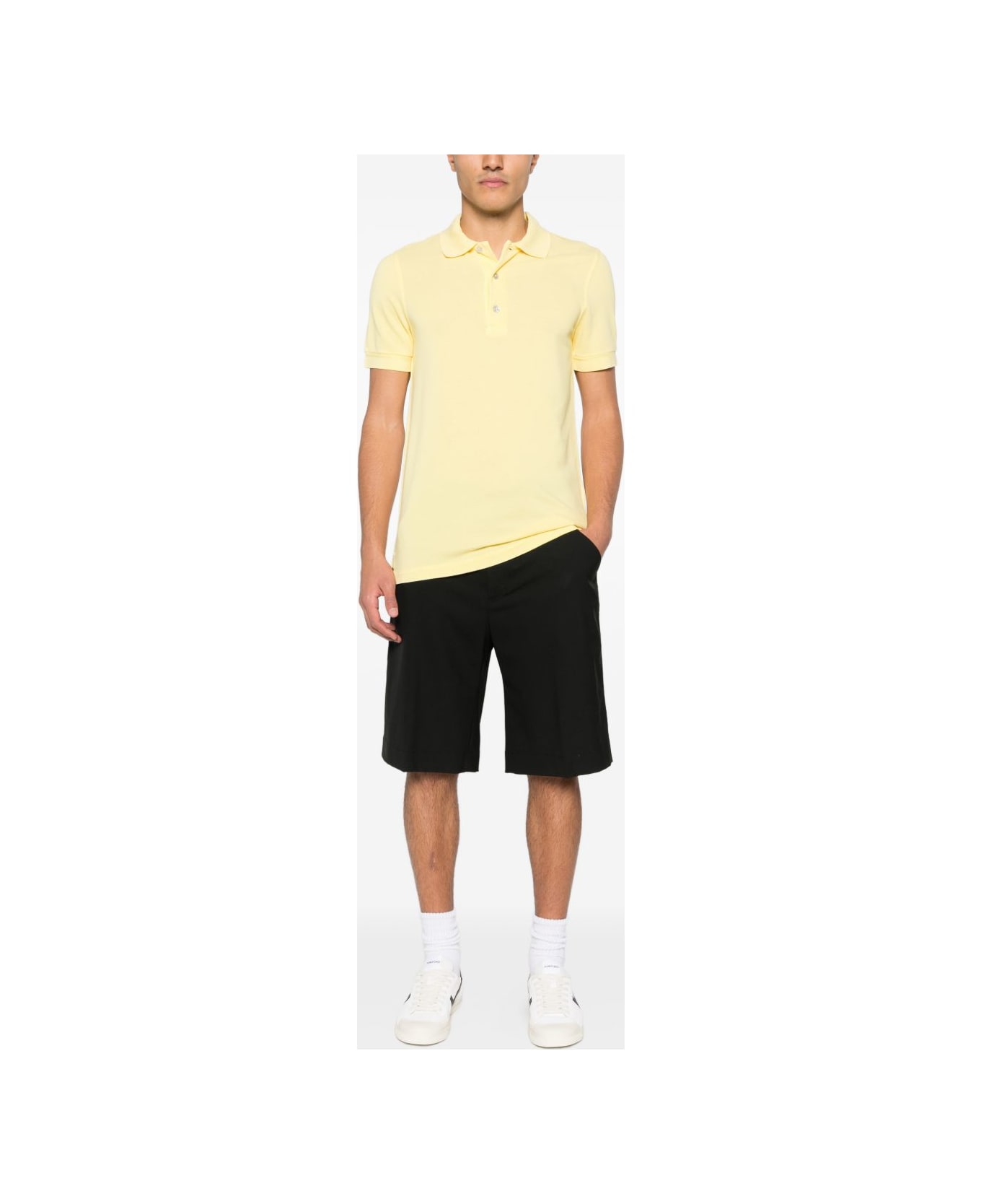 Tom Ford Cotton Blend Polo Shirt - Yellow