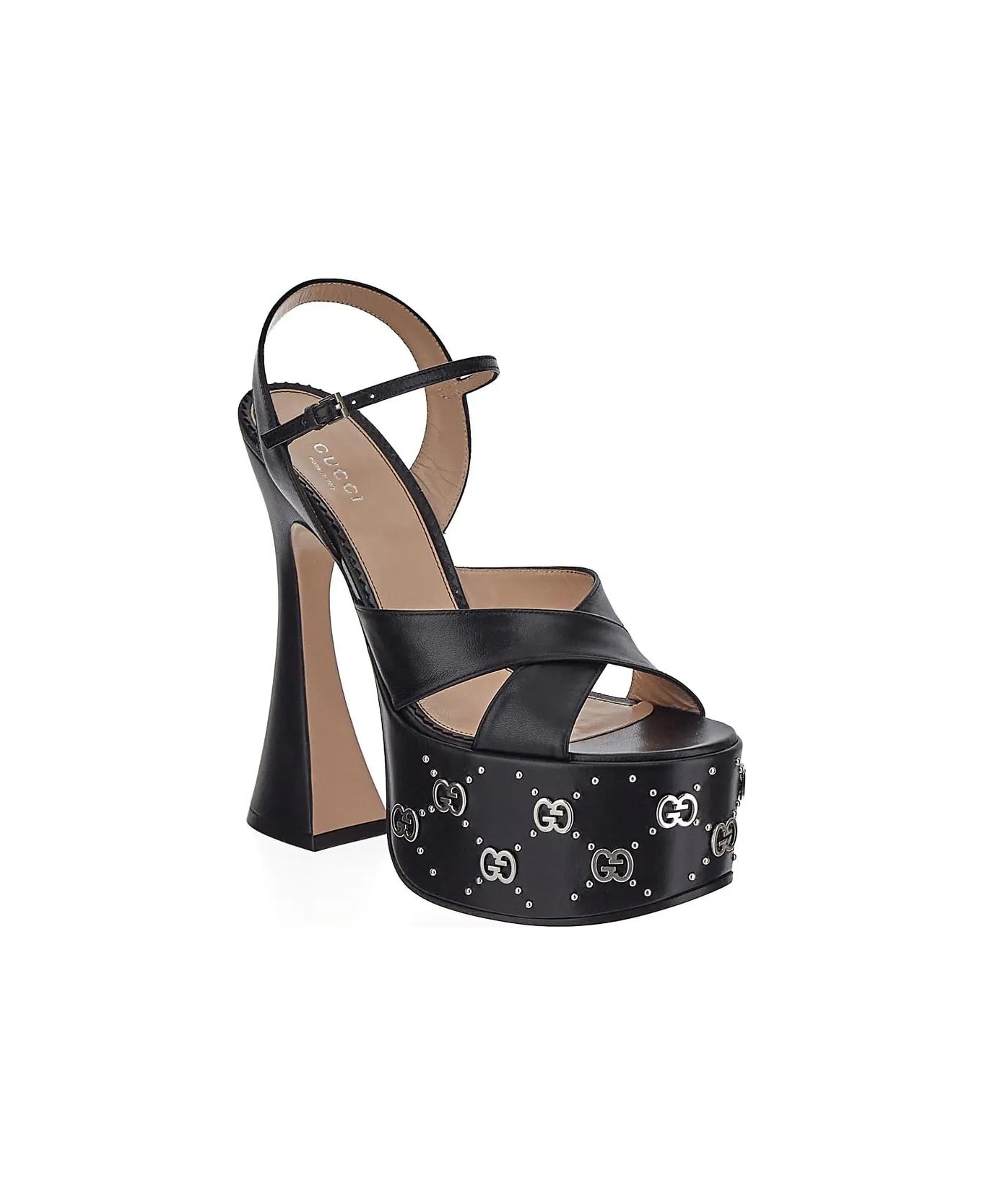 Gucci Leather Platform Sandals - Black