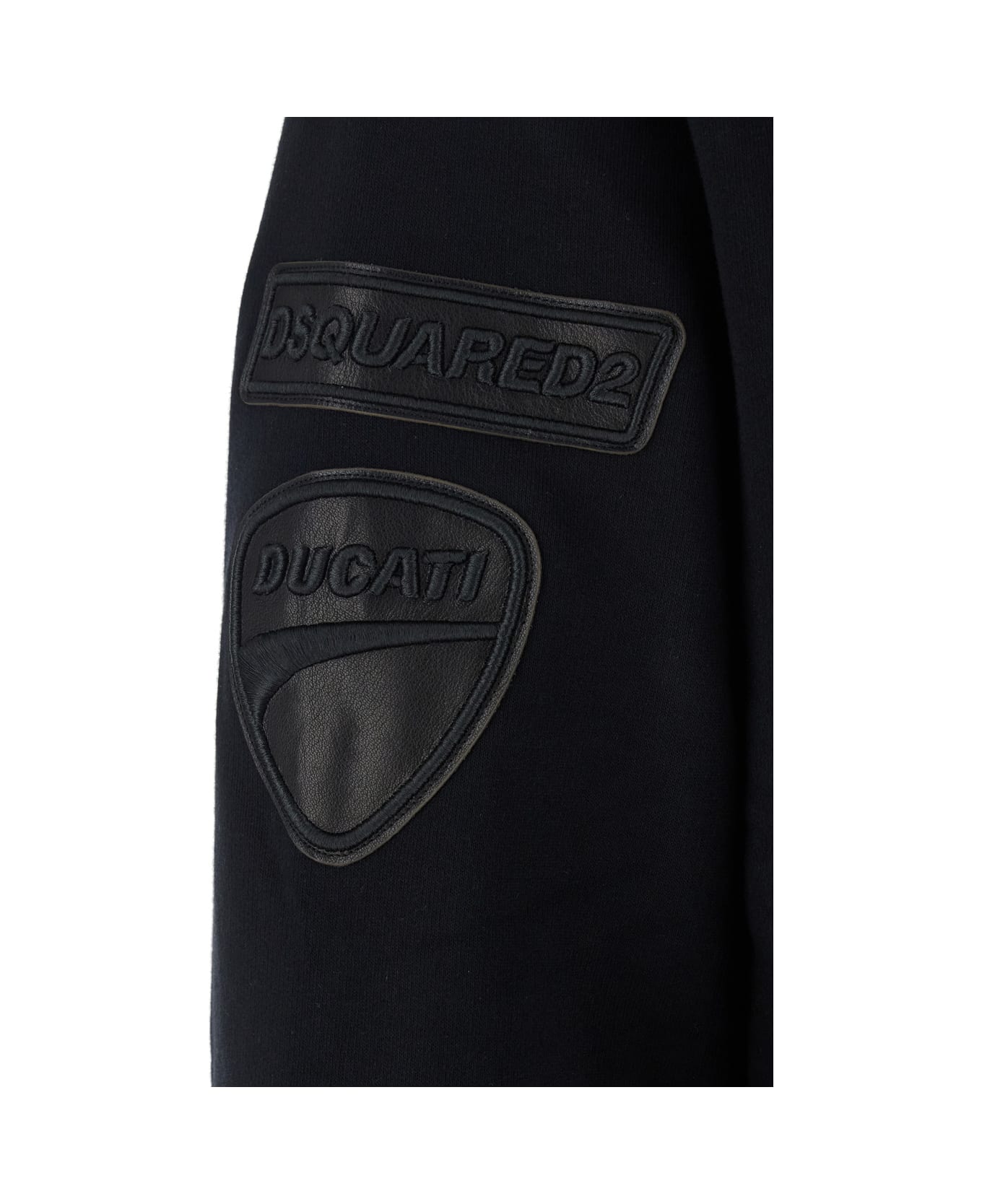 Dsquared2 
ducati X D2
 Black Sweatshirt With Drawstring Hood And Maxi Logo Lettering On The Rear In Cotton Man - Black