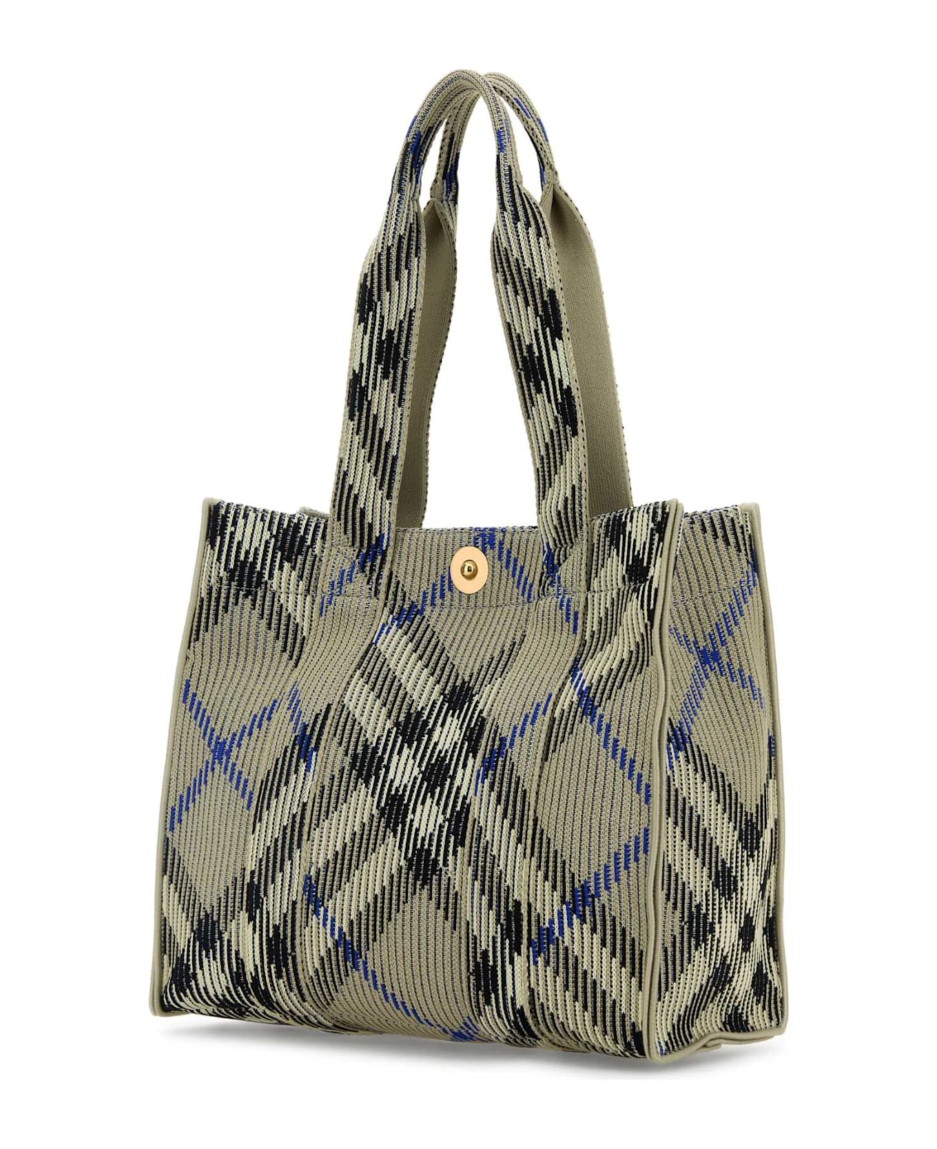 Burberry Embroidered Canvas Shopping Bag - LICHEN