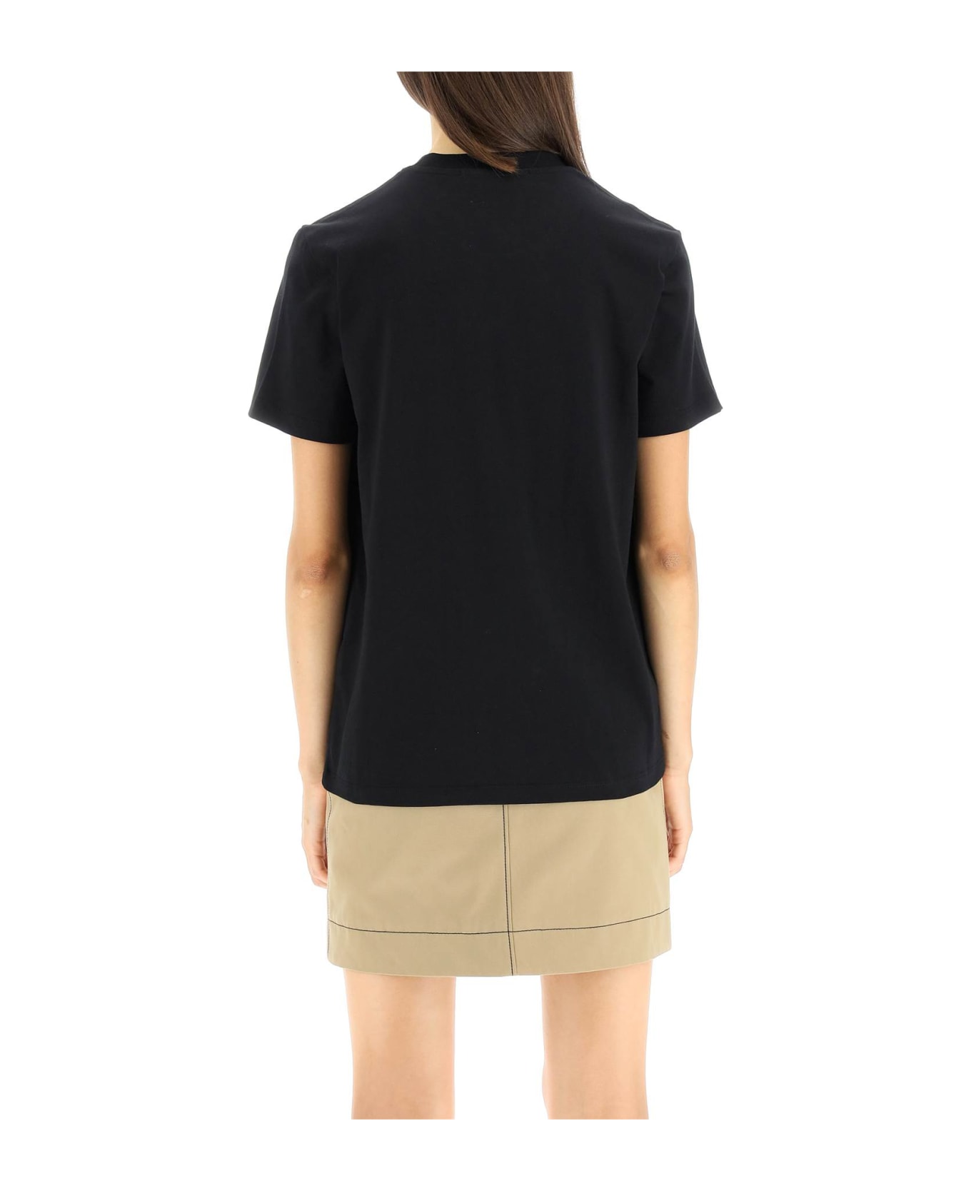 MSGM T-shirt With Brushed Logo - Nero Tシャツ