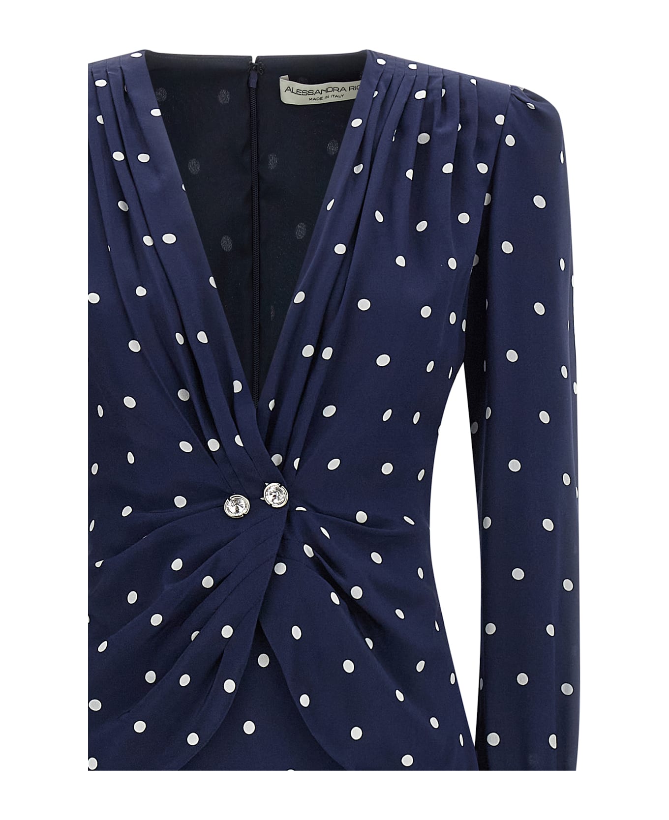 Alessandra Rich Polka Dot Dress - Blue