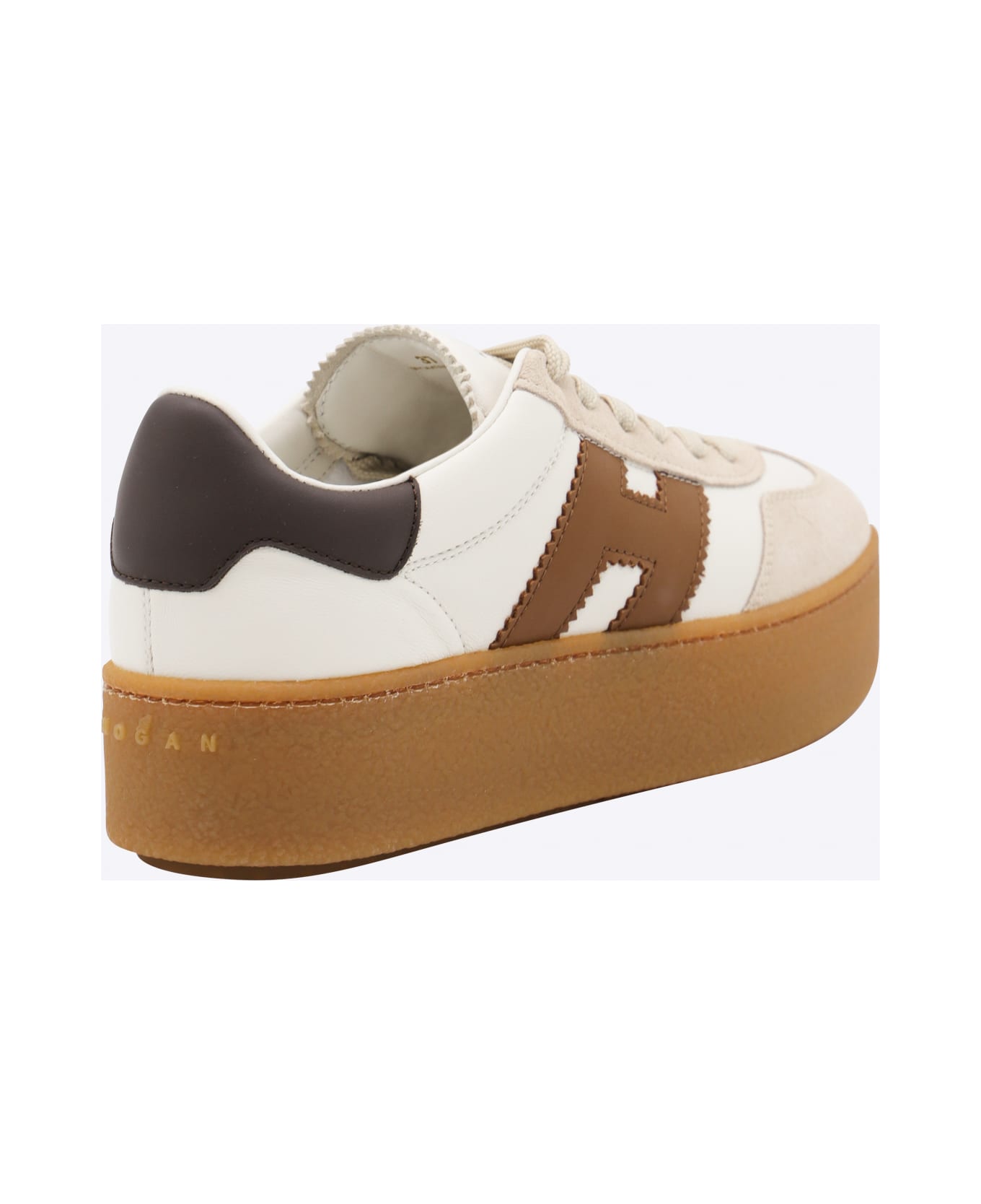 Hogan White And Brown Leather Sneakers - White スニーカー