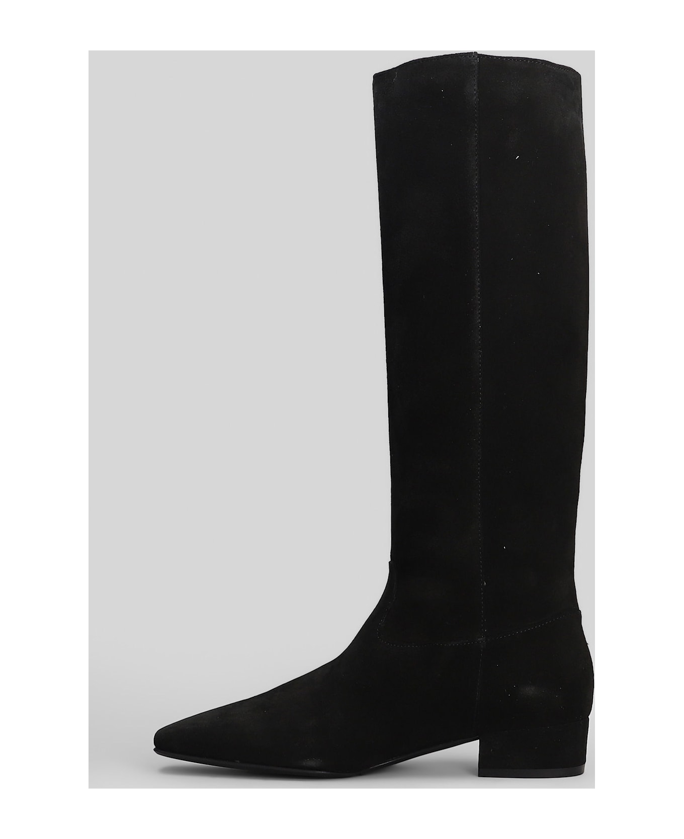 Fabio Rusconi Low Heels Boots In Black Suede - black