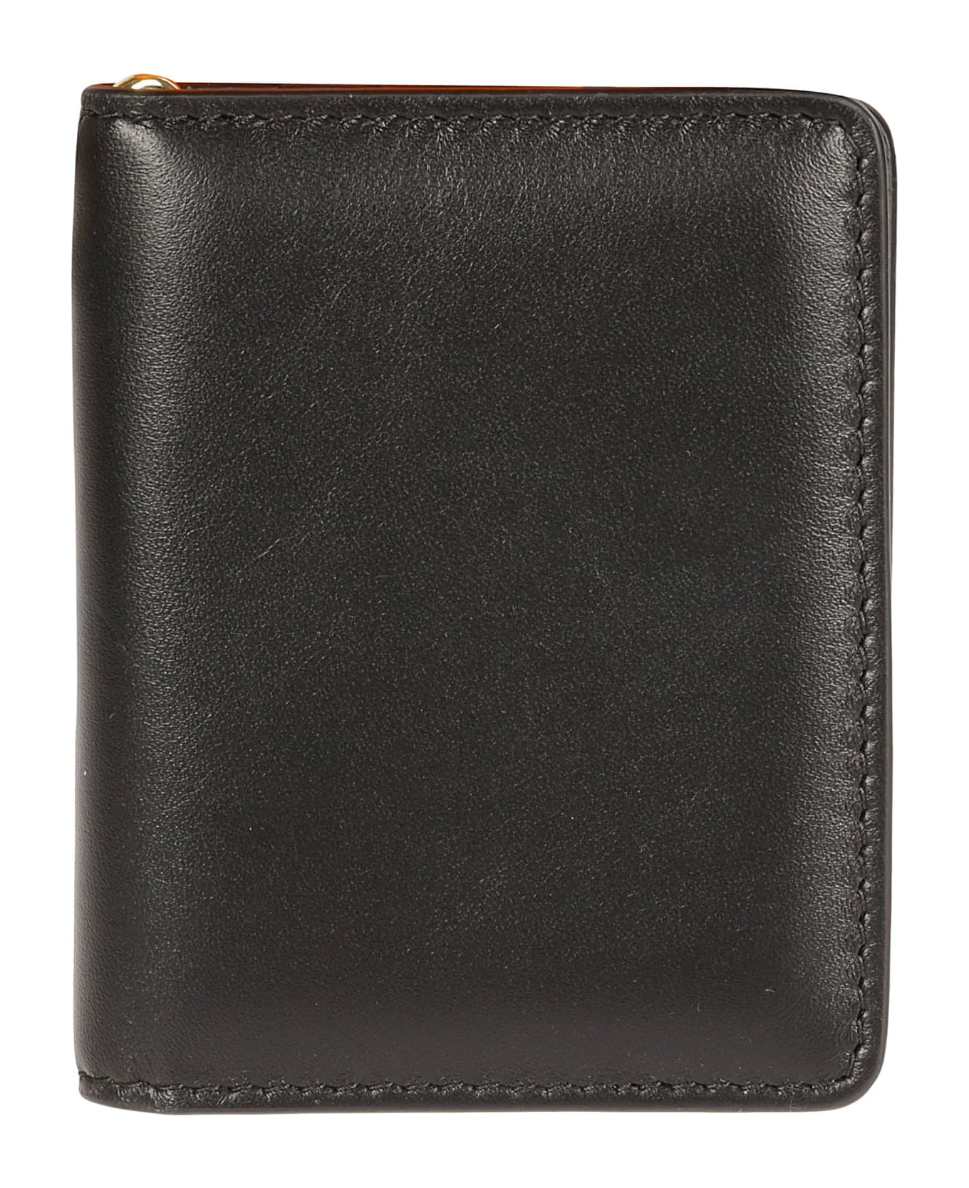 Maison Margiela Logo Embroidered Snap Button Wallet - black