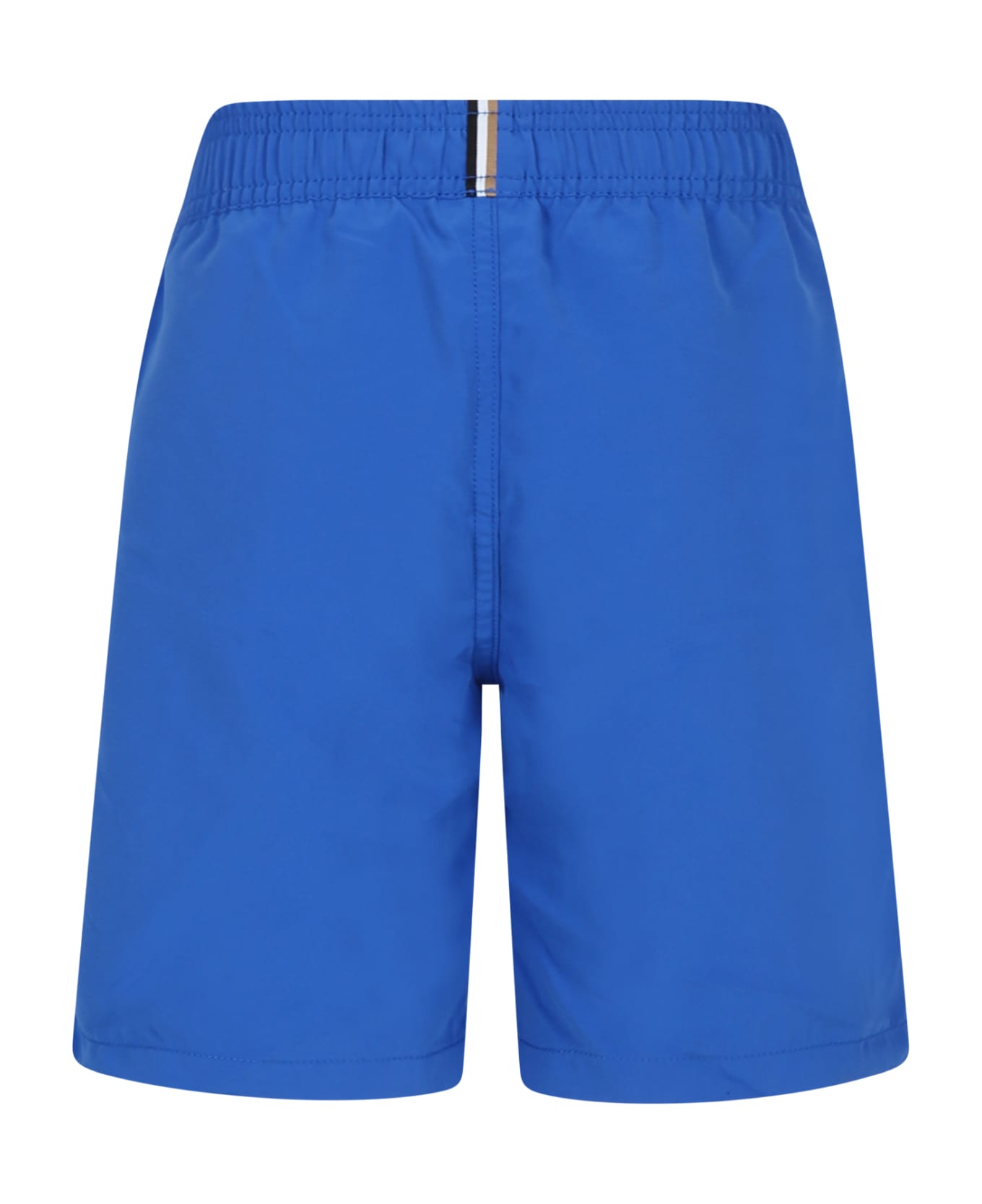 Hugo Boss Blue Swim Shorts For Boy With Logo - Blue