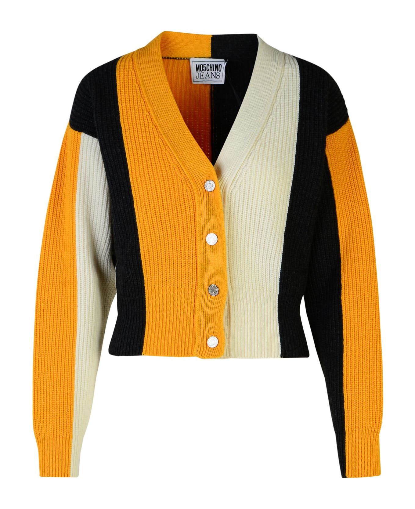 M05CH1N0 Jeans Multicolor Wool And Viscose Blend Striped Cardigan - Multicolor