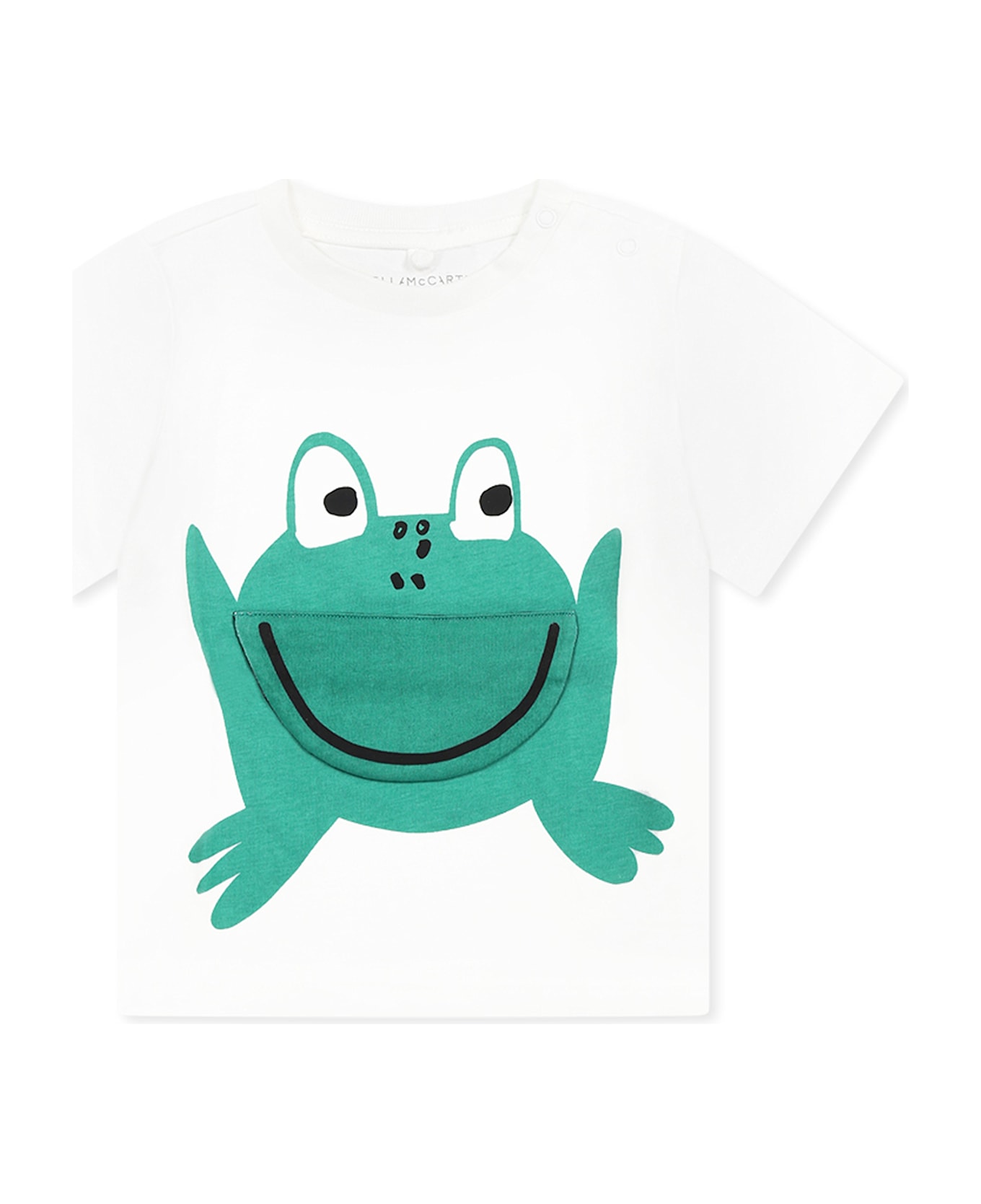 Stella McCartney Kids White T-shirt For Baby Boy With Frog - White