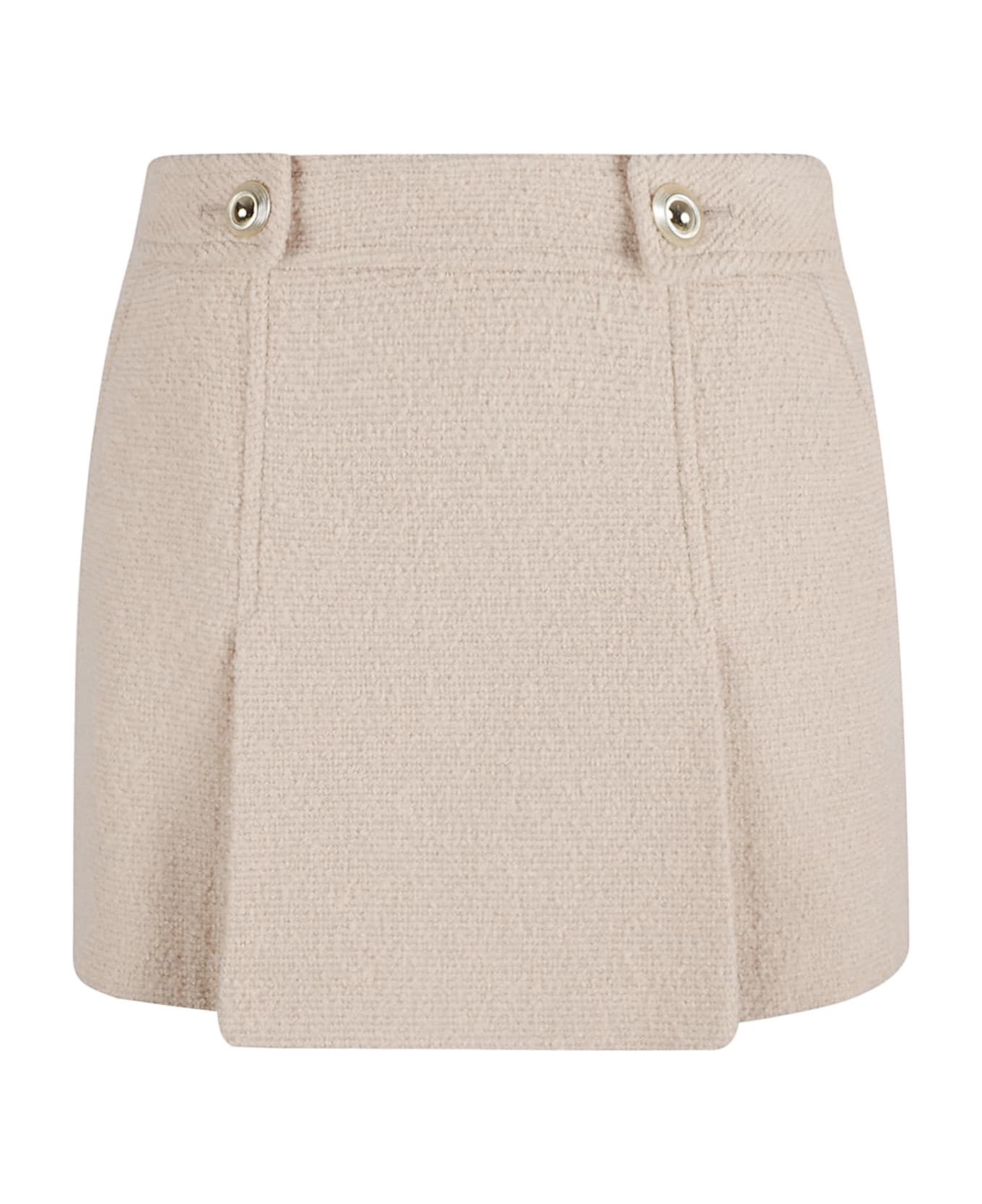 Tom Ford Boucle Pleated Mini Skirt - MILKY BEIGE