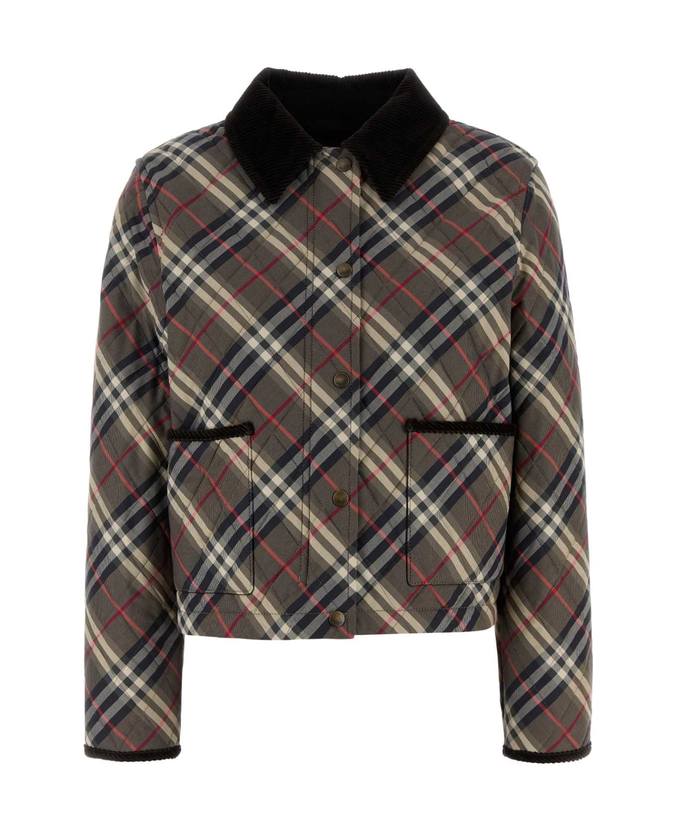 Burberry Embroidered Cotton Jacket - MOSSBROWNINKGREY