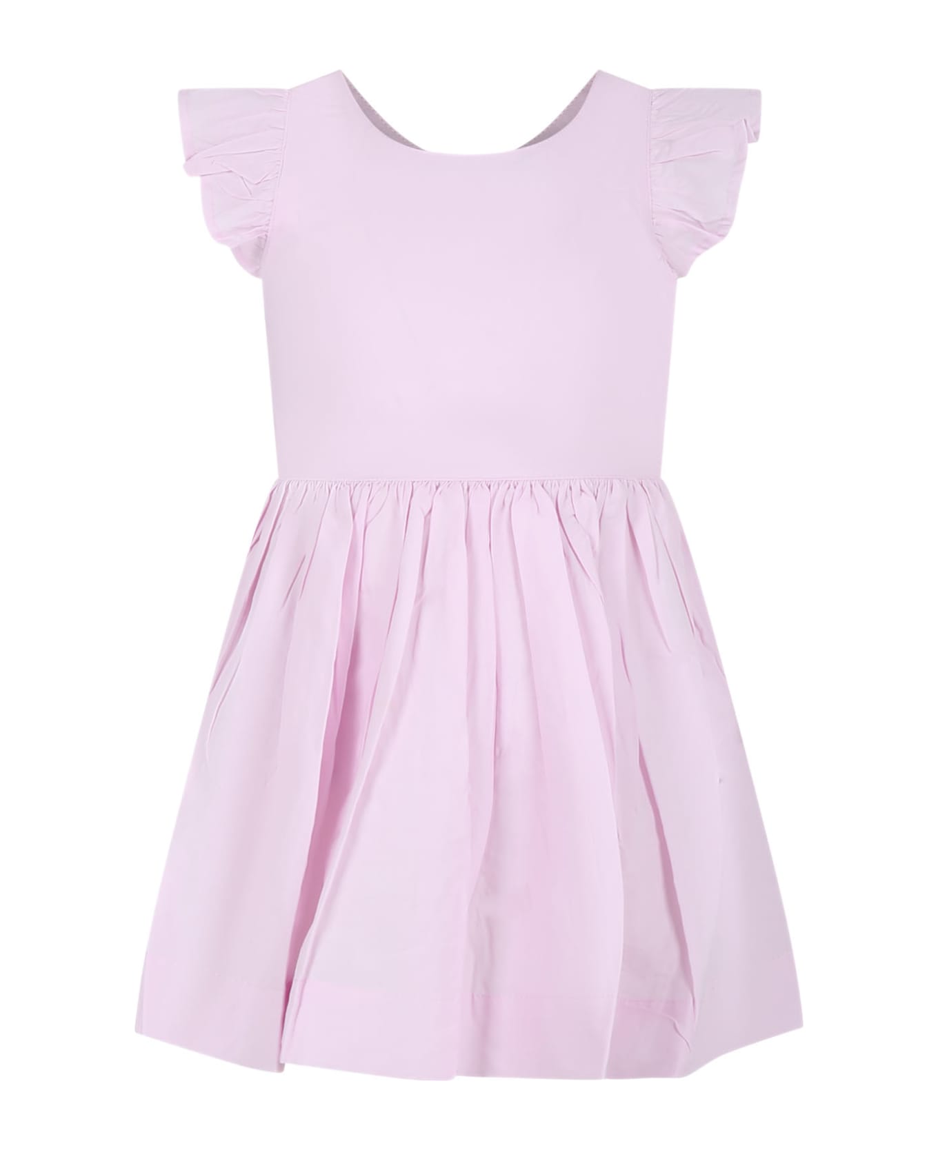 Molo Pink Dress For Girl - Pink ワンピース＆ドレス