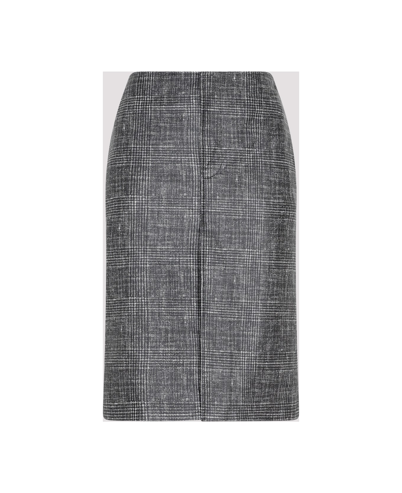 Bottega Veneta Printed Leather Midi Skirt - Black White