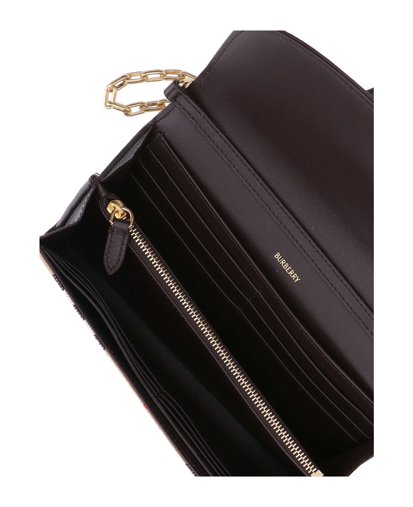 Burberry Wallet With Chain 
highlands
 - NEUTRALS/BROWN