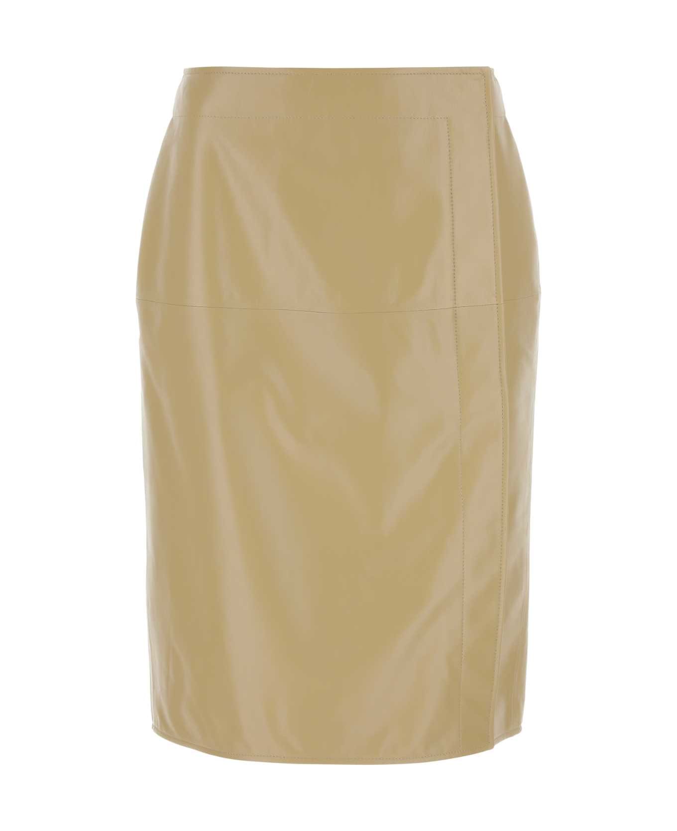 Bottega Veneta Beige Leather Skirt - 9640