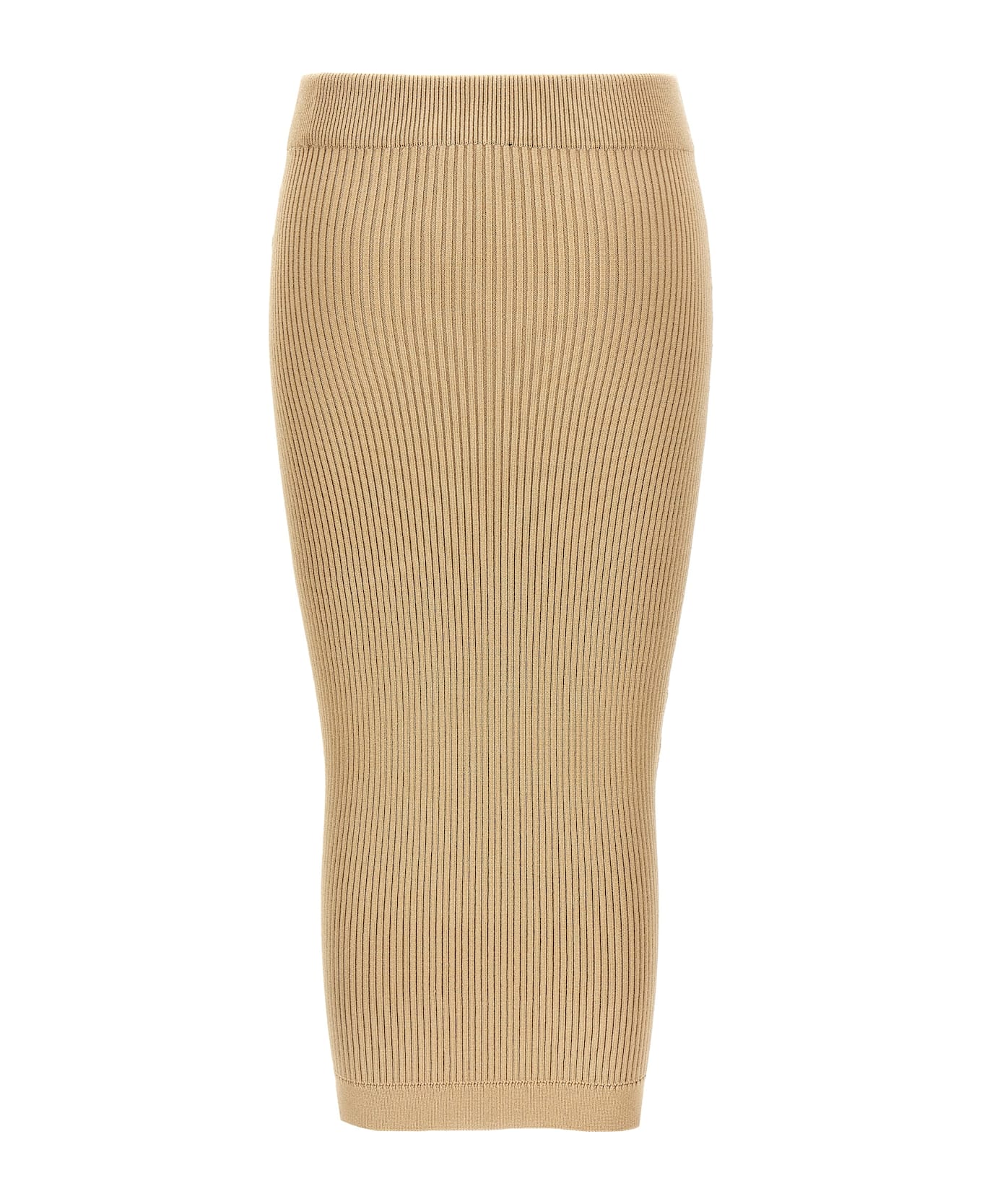 Balmain Knit Midi Skirt - Beige