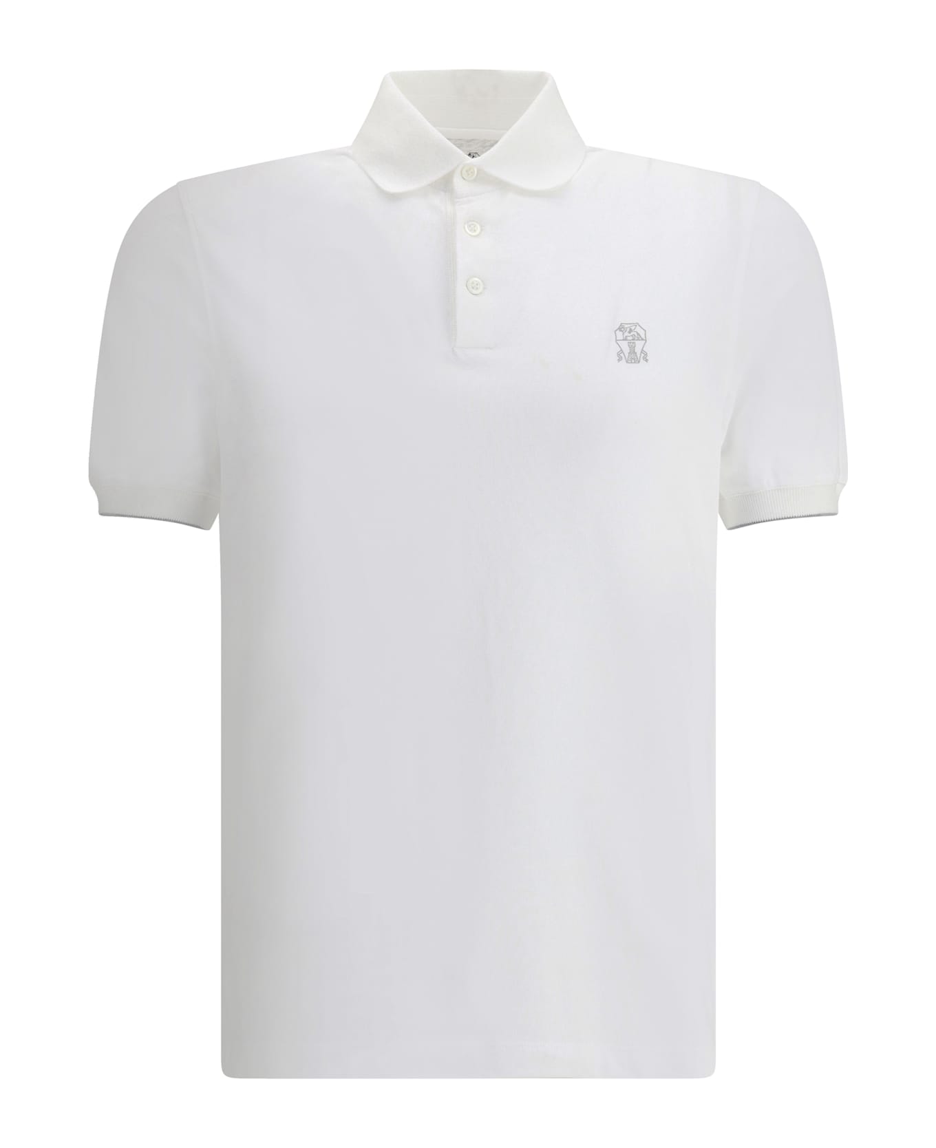 Brunello Cucinelli Polo Shirt - Bianco+grigio