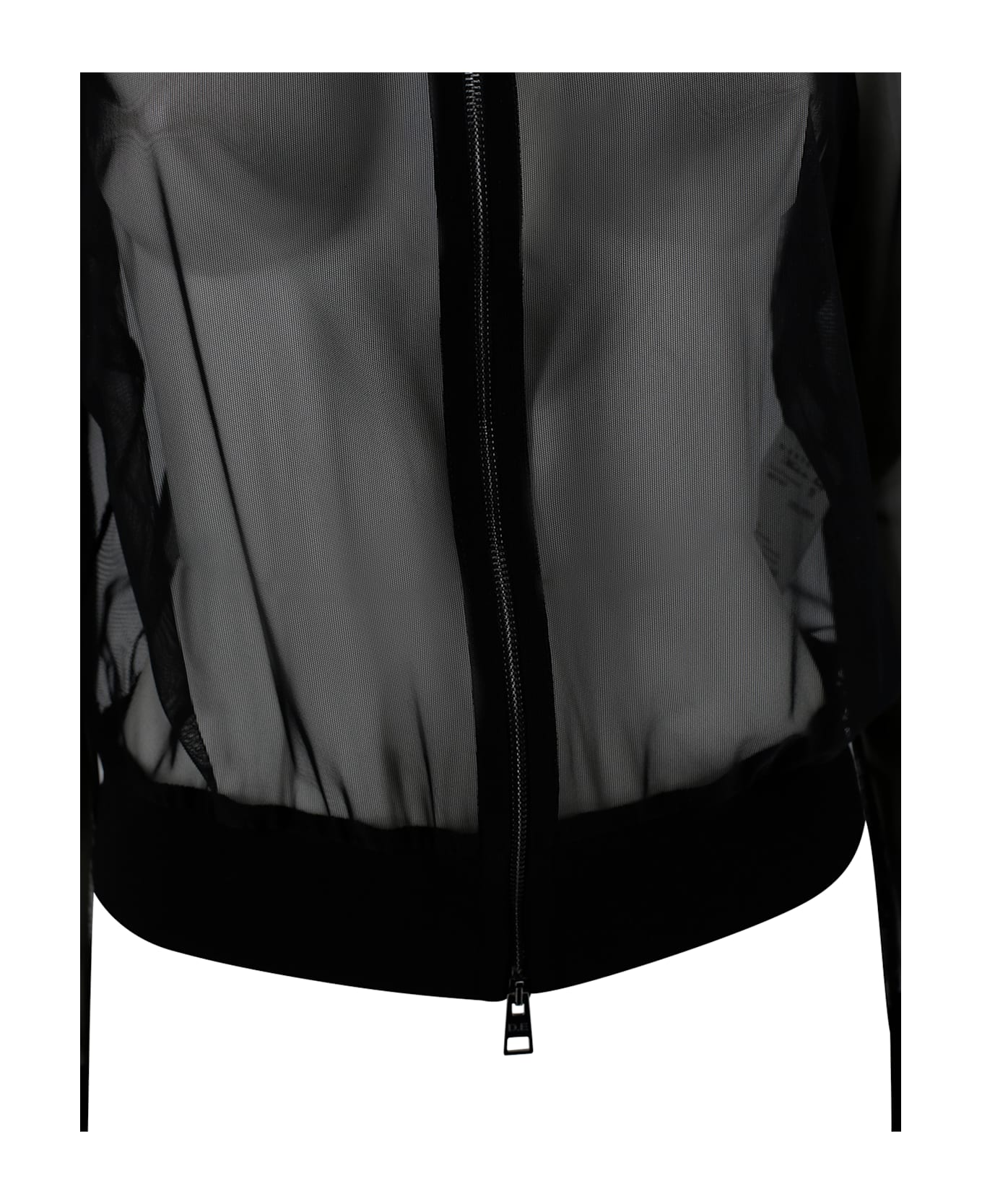 D.Exterior Tulle Bomber Jacket - Black