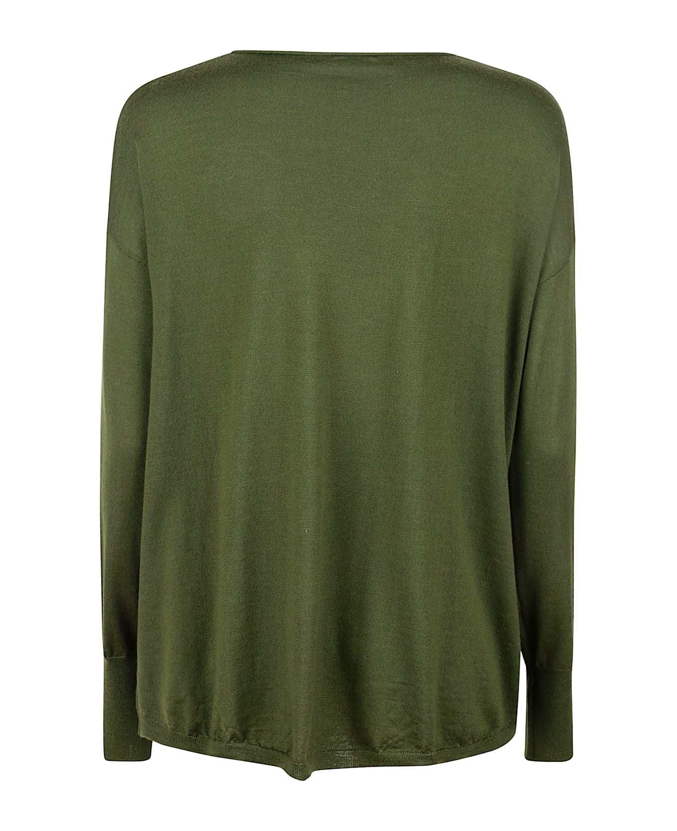 Aspesi Round Neck Oversized Jumper - Military Green