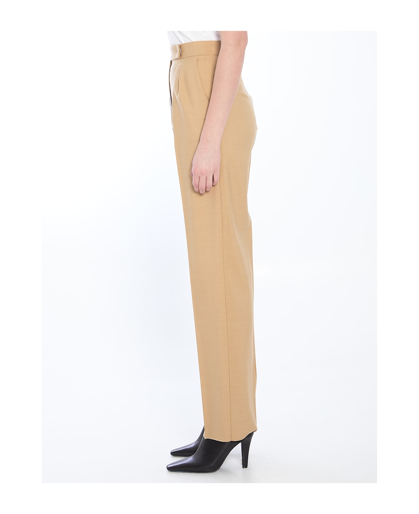 Max Mara Mohair, Wool And Silk Trousers - BEIGE
