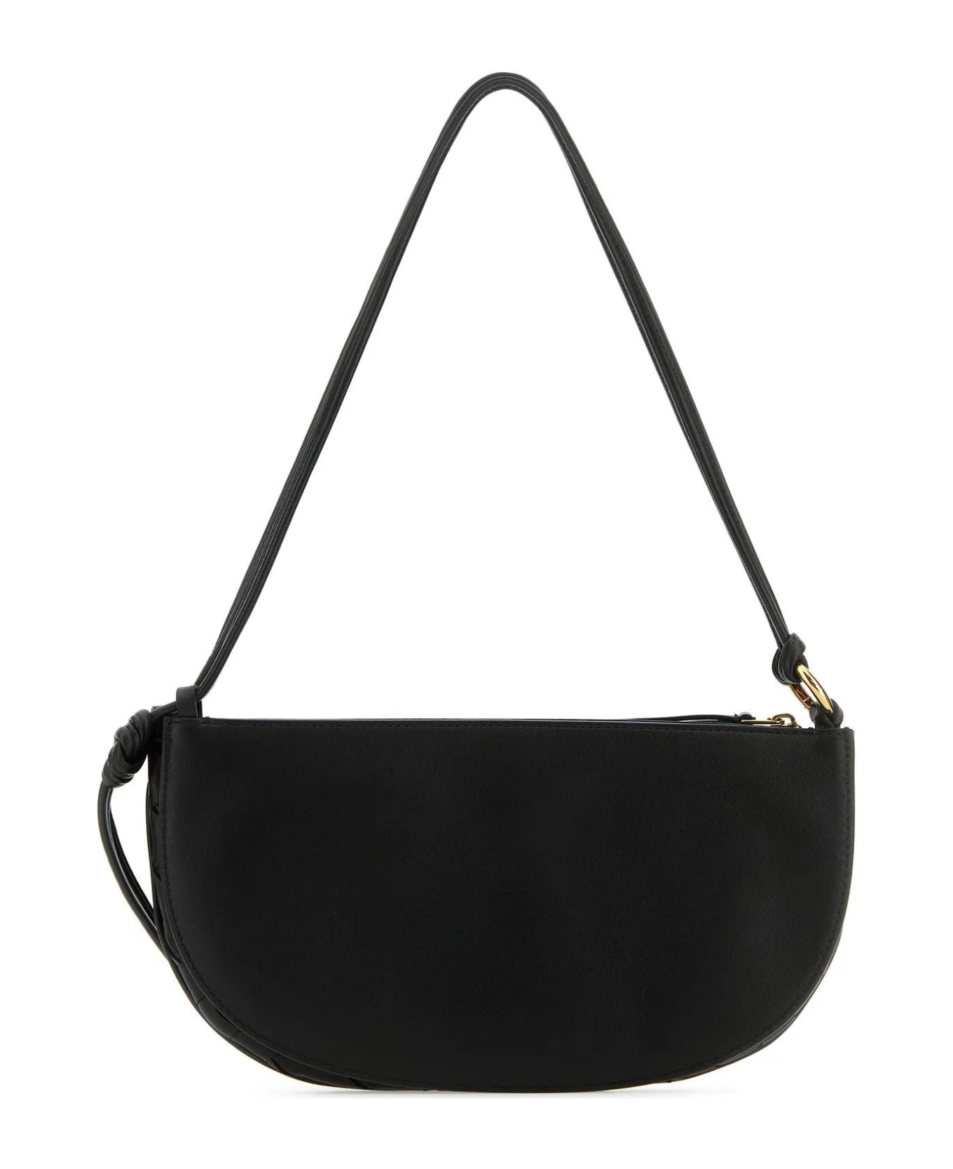 Bottega Veneta Black Leather Gemelli Shoulder Bag - BLACKMBRASS