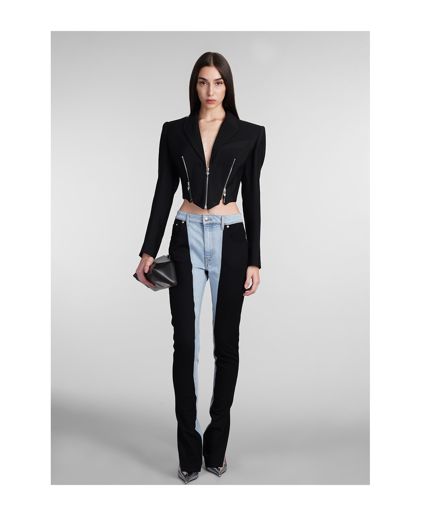 Mugler Casual Jacket In Black Wool - black