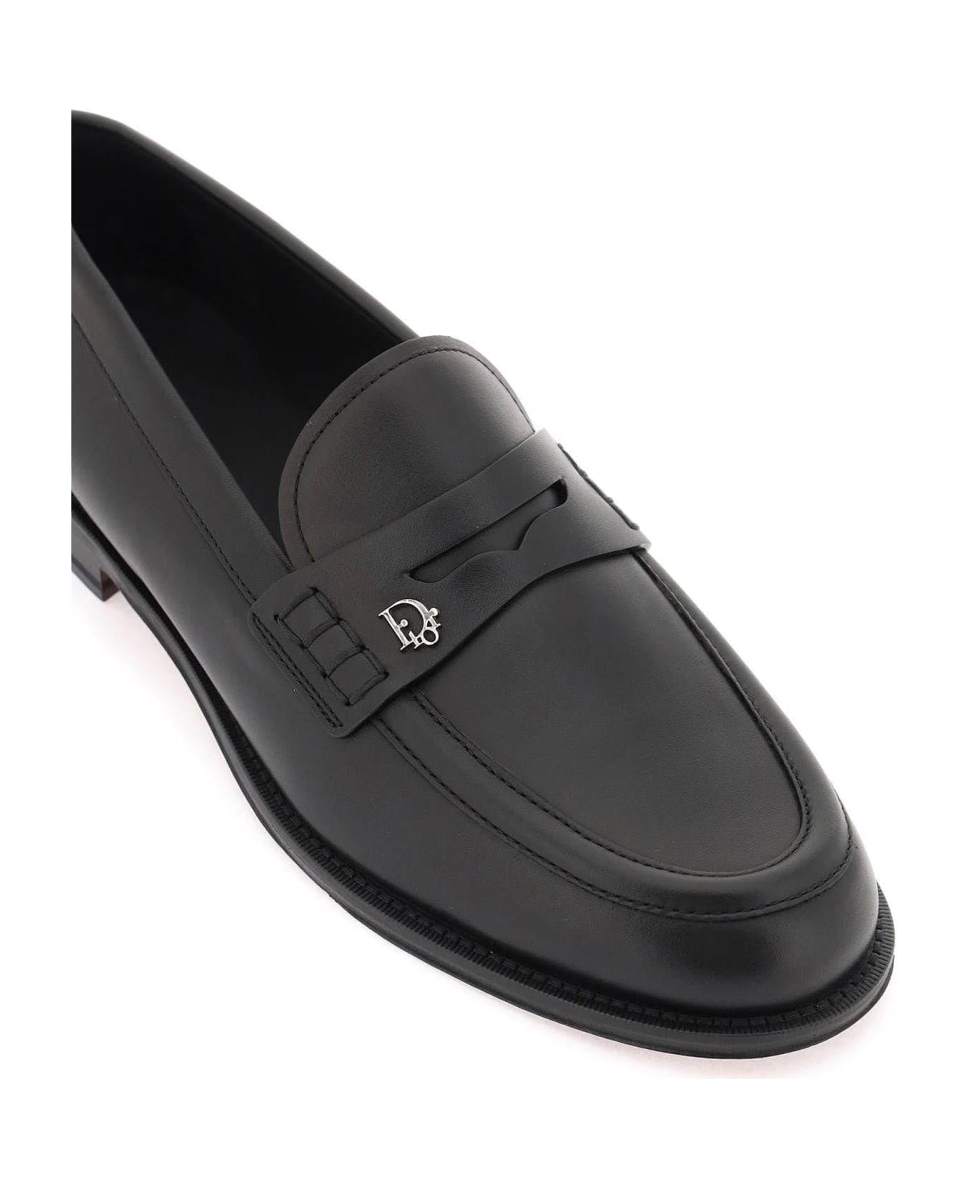 Dior Leather Loafers - Black ローファー＆デッキシューズ