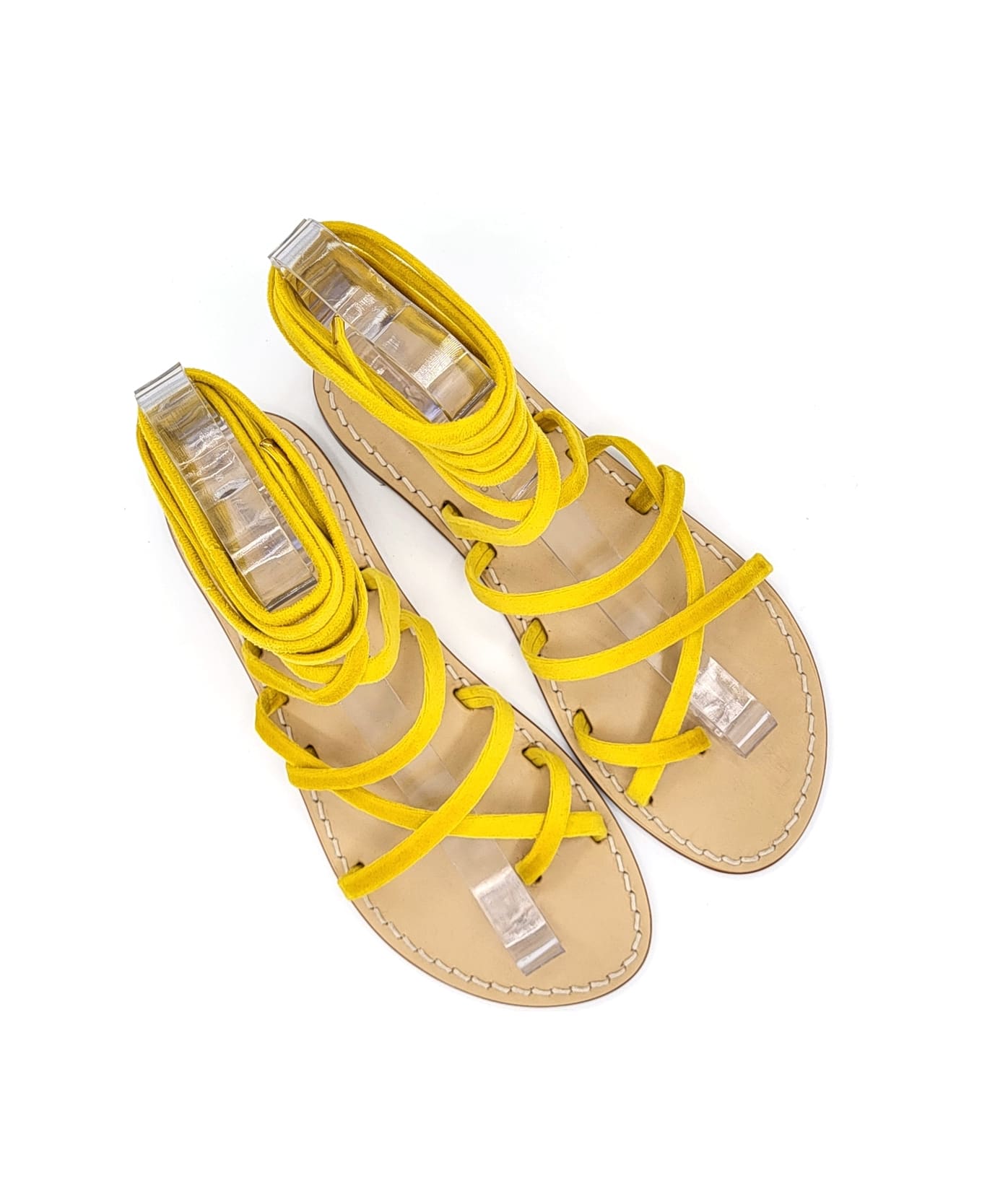 Dea Sandals Yellow Velvet Gladiator Sandals - yellow velvet