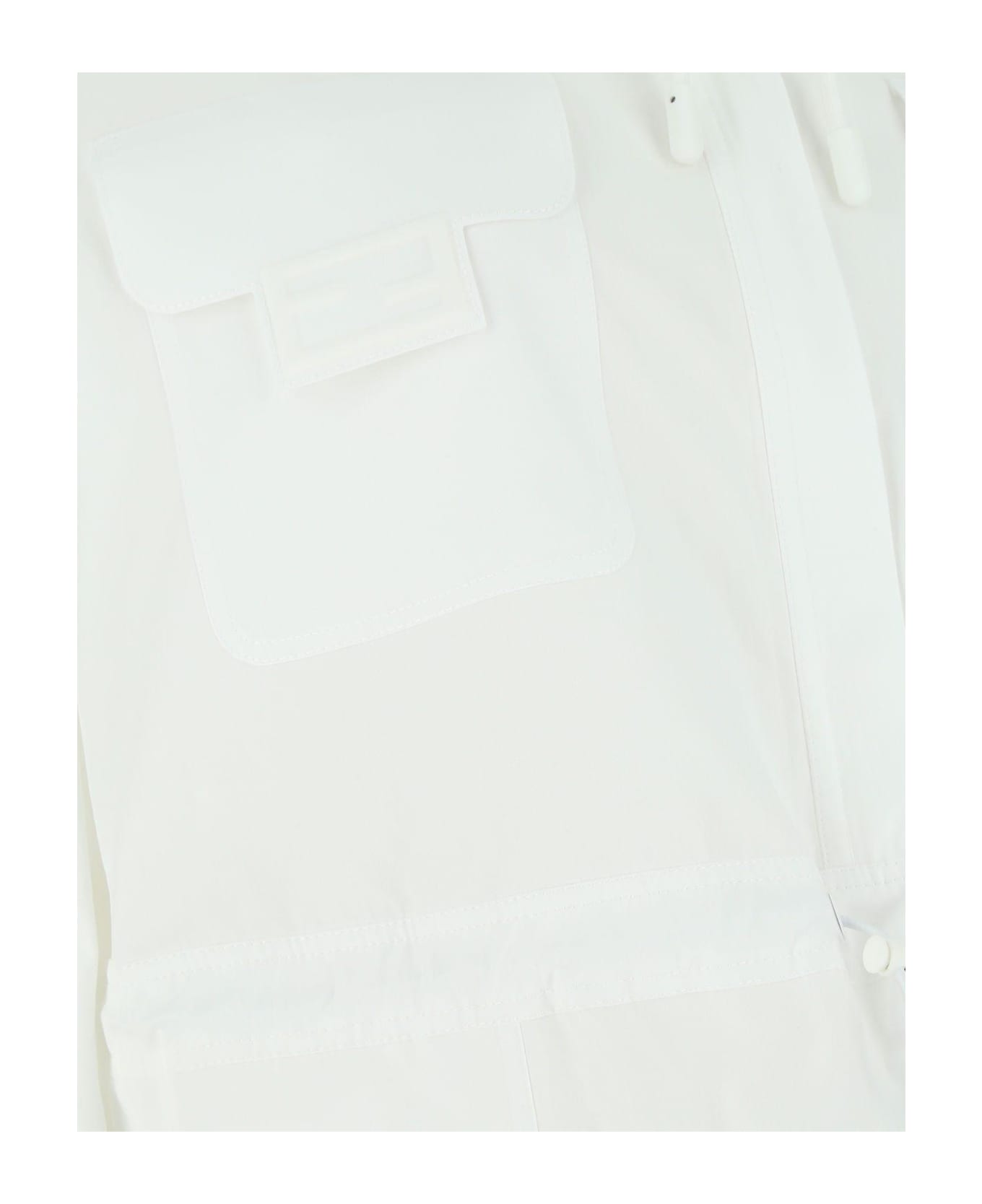 Fendi White Poplin Dress - BIANCO