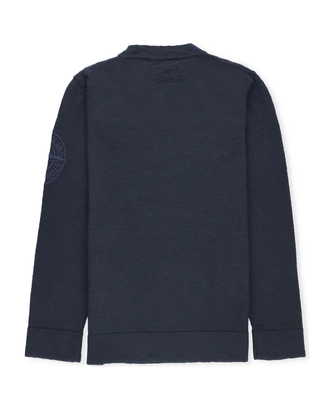 Stone Island Cotton Sweater With Logo - Blue