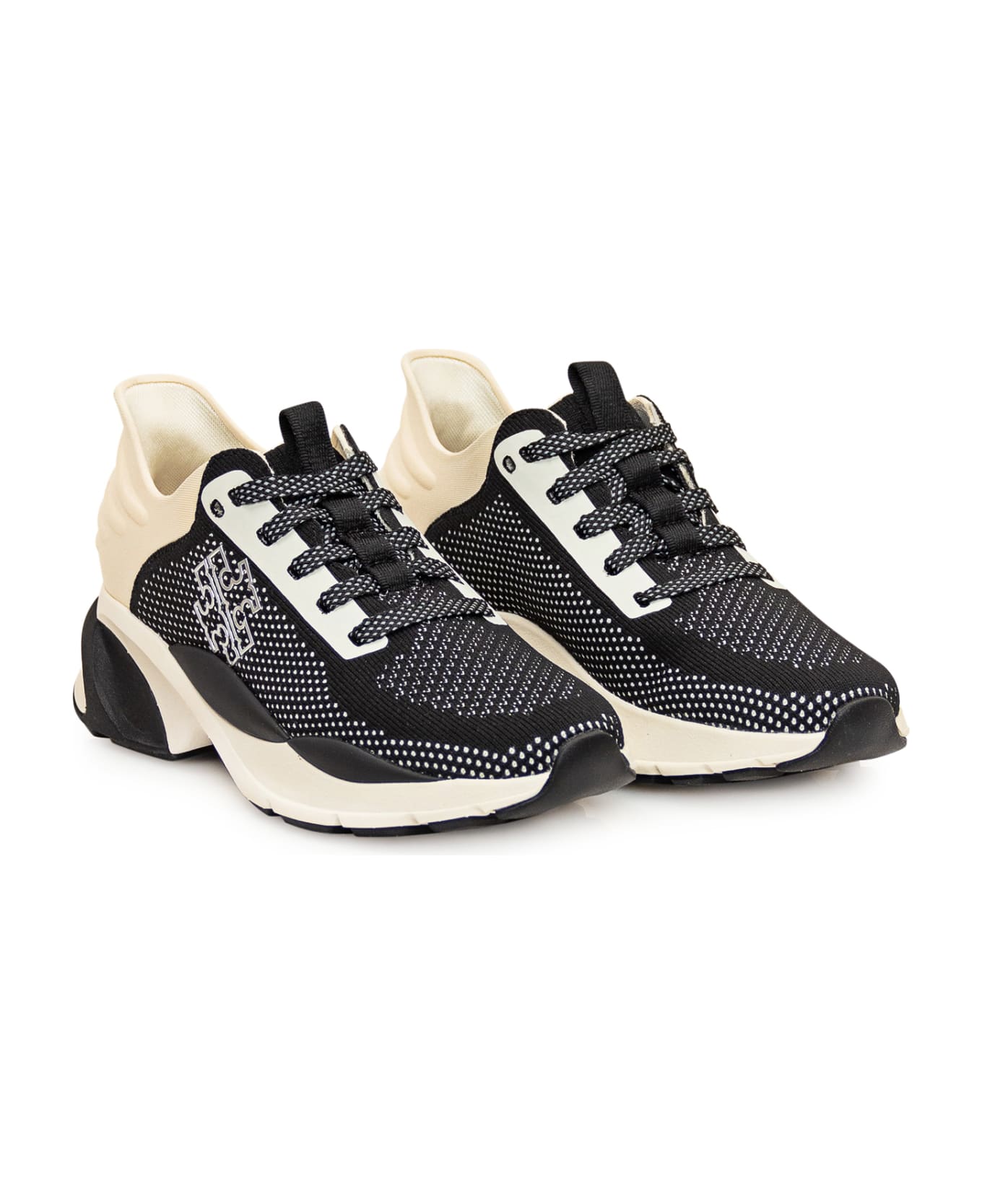 Tory Burch Good Luck Trainer Sneaker - BLACK/NEW IVORY