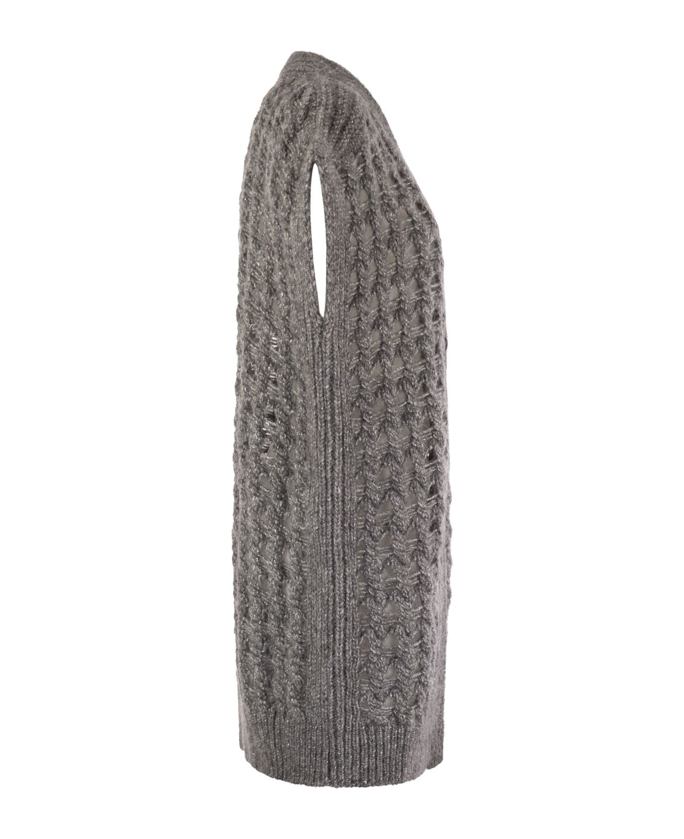 Herno Long Sleeveless Cardigan - Grey