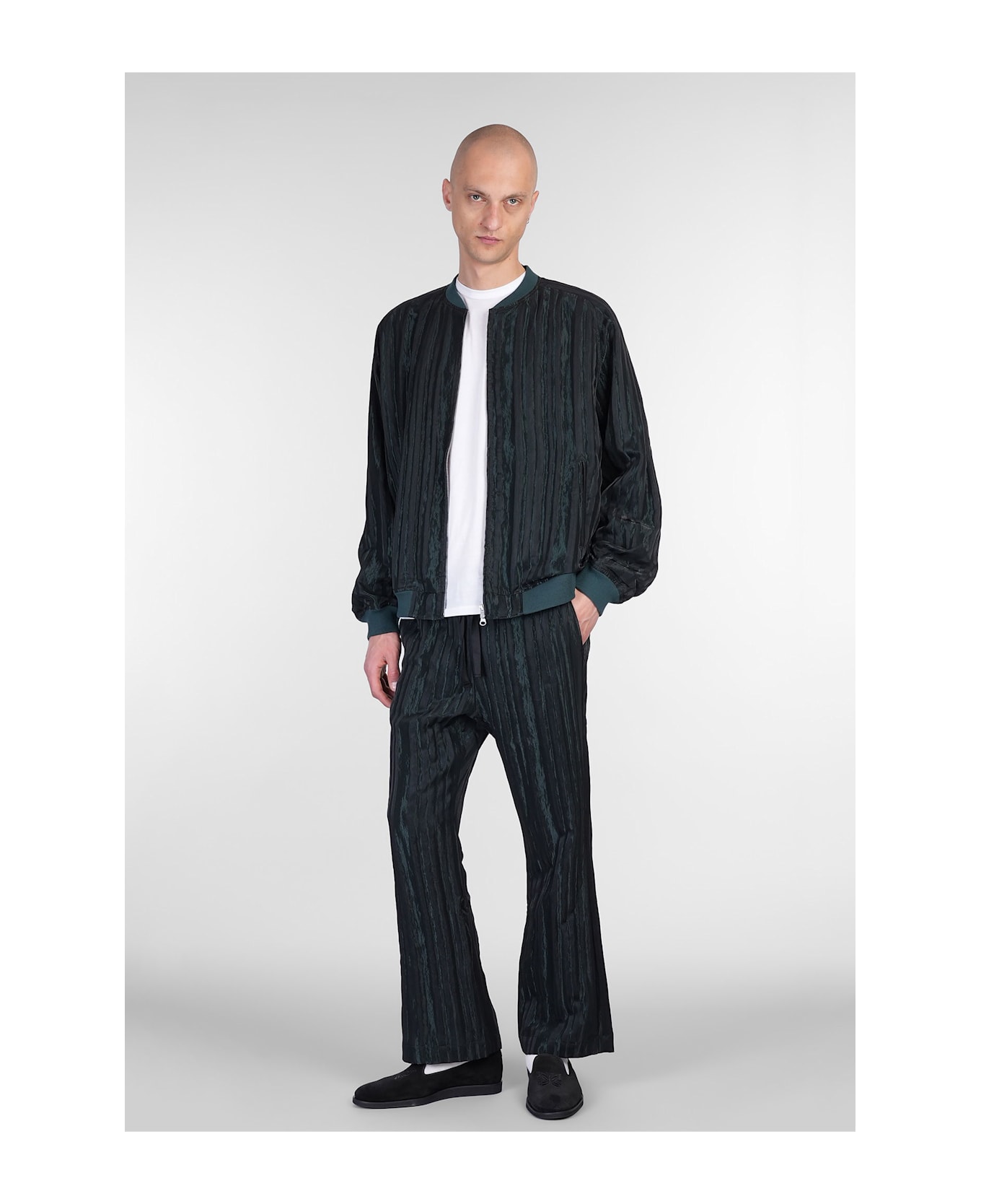 Needles Bomber Jacket In Green Rayon - green