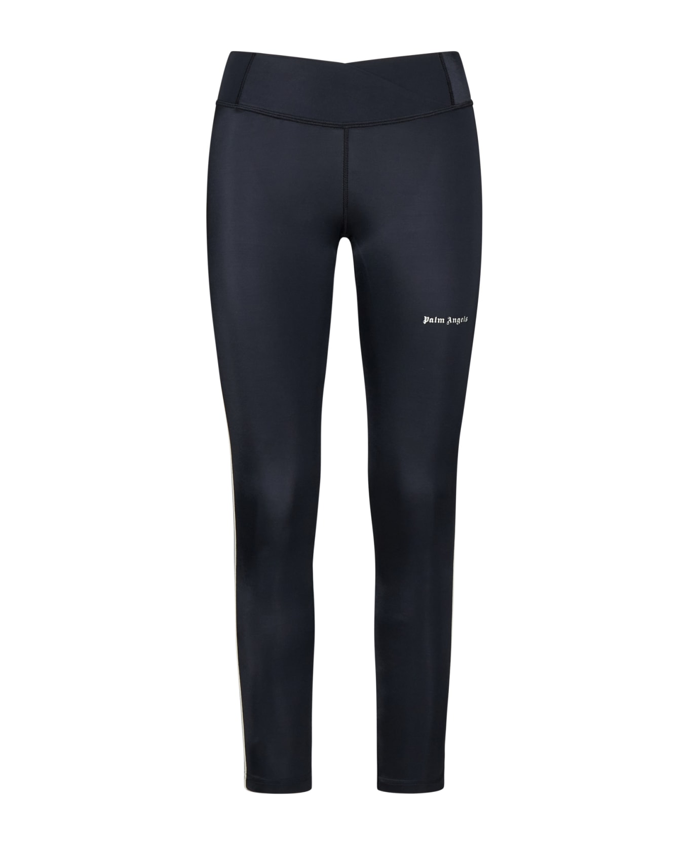 Palm Angels Leggings With Contrasting Side Bands - Black