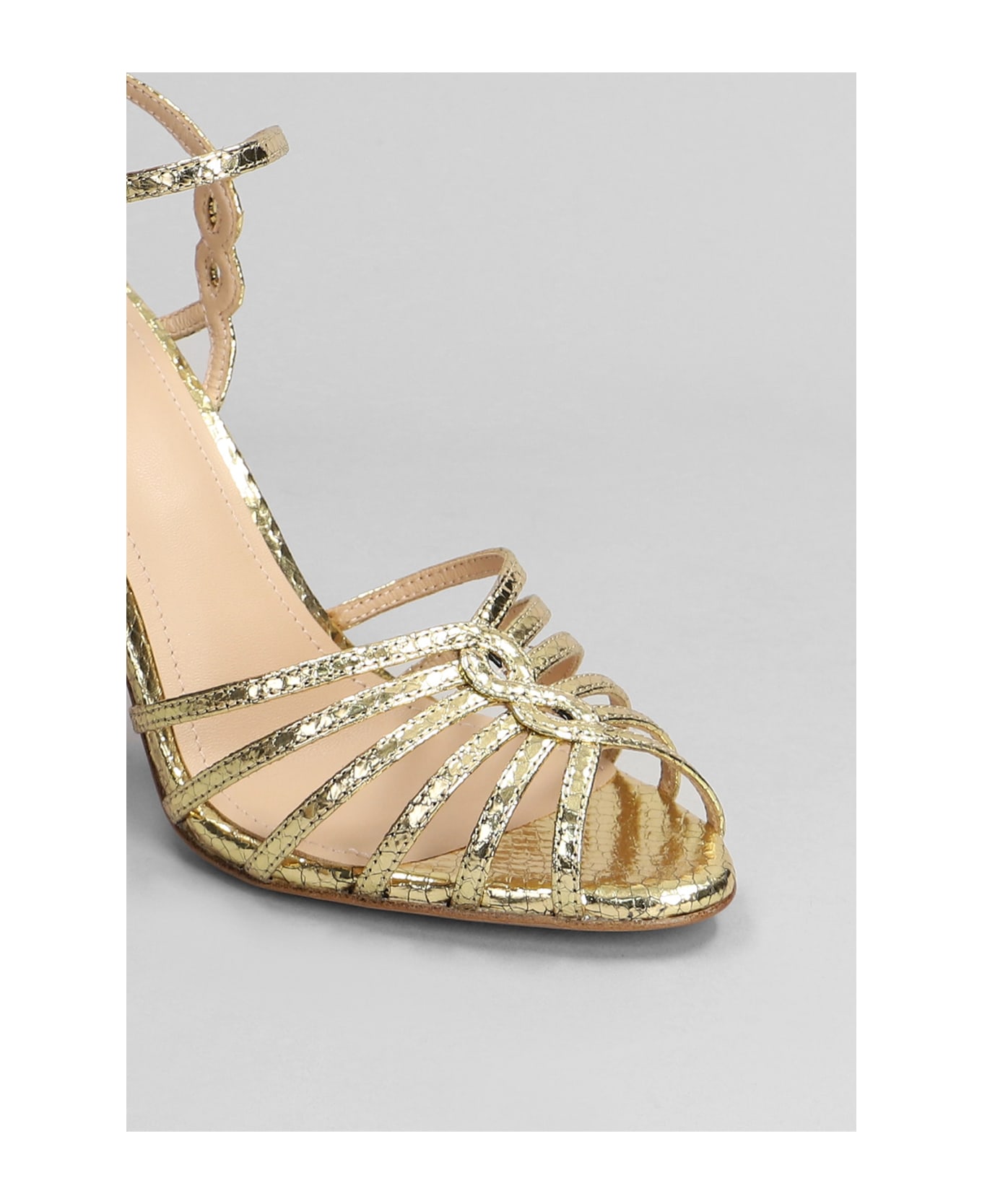 Lola Cruz Tango 95 Sandals In Gold Leather - gold