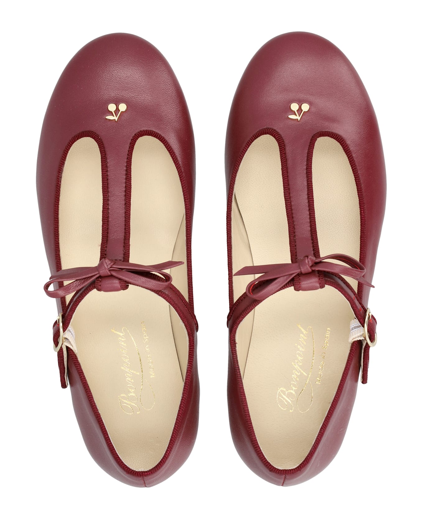 Bonpoint Joyce Leather Salomés Bonpoint For Girl - BORDEAUX
