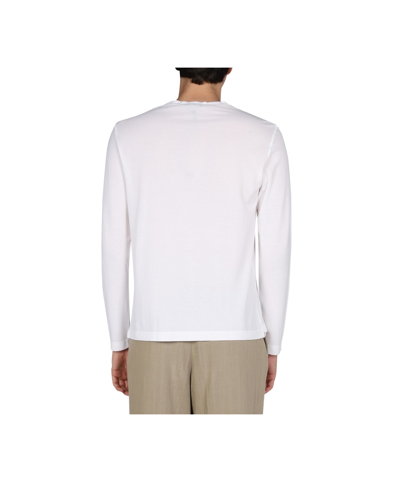 Drumohr Crewneck Cotton T-shirt - WHITE