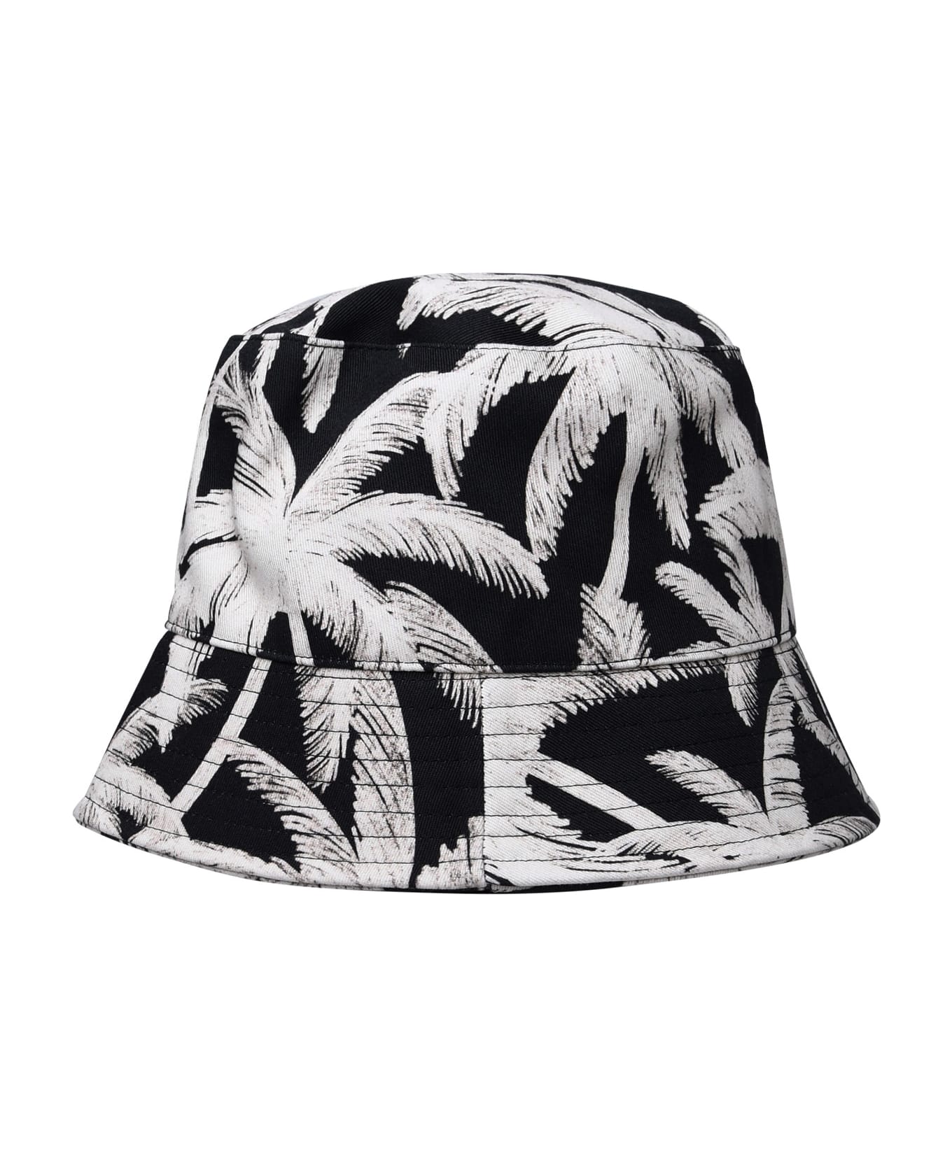Palm Angels Palm Tree Printed Bucket Hat - Black/Off-White