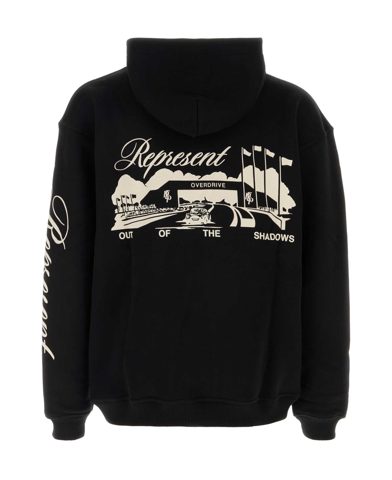 REPRESENT Black Cotton Raceway Sweatshirt - Nero