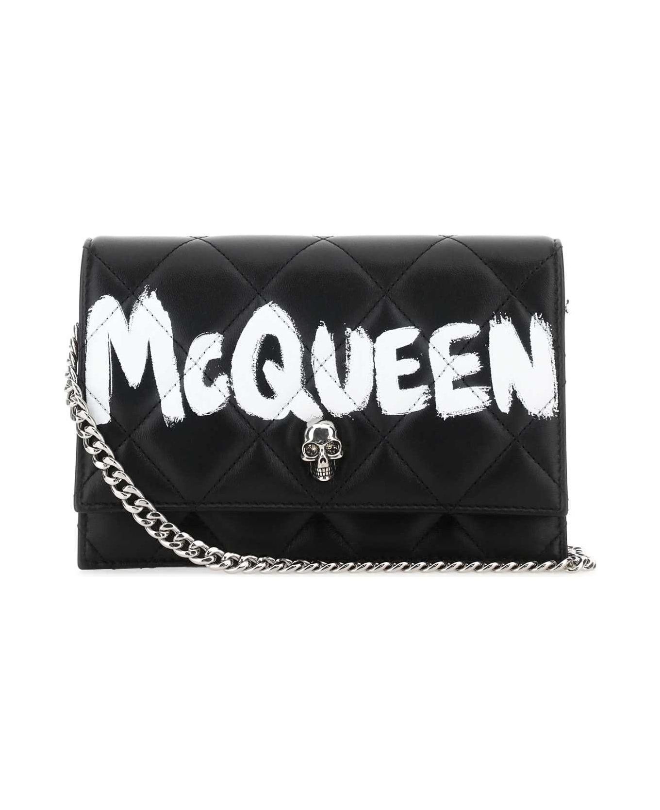 Alexander McQueen Black Leather Small Skull Clutch - 1080